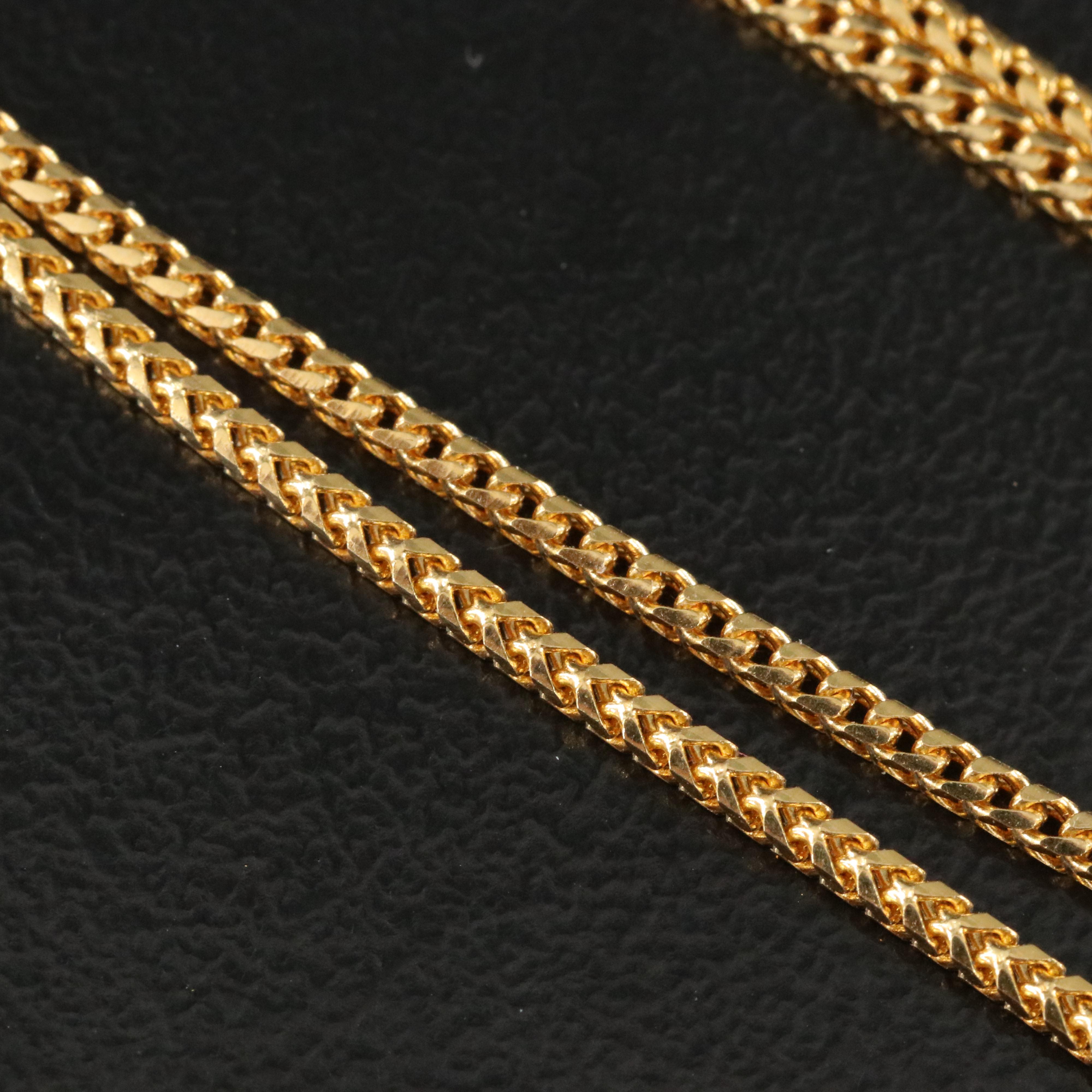 Italian 18K Square Curb Chain Necklace
