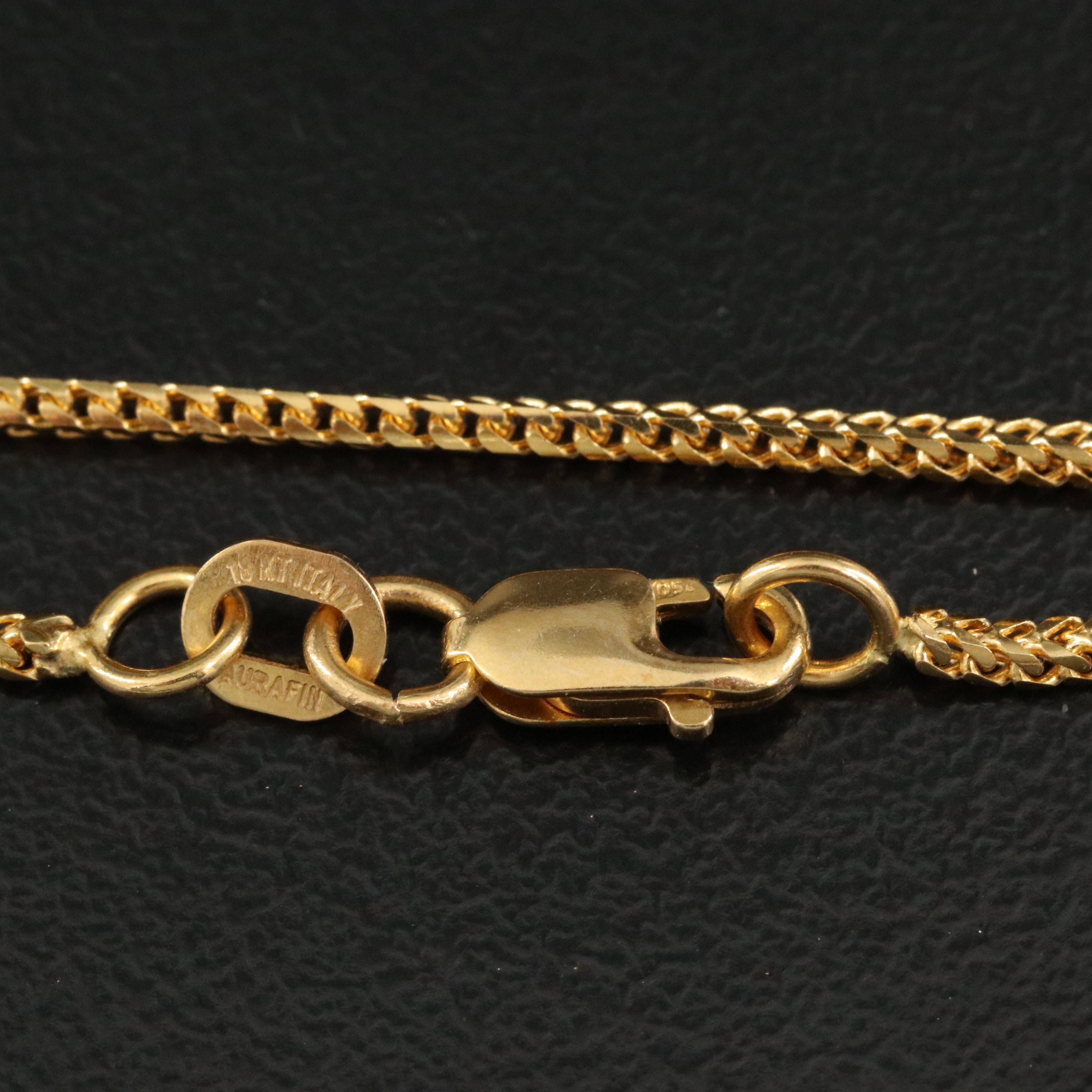 Italian 18K Square Curb Chain Necklace