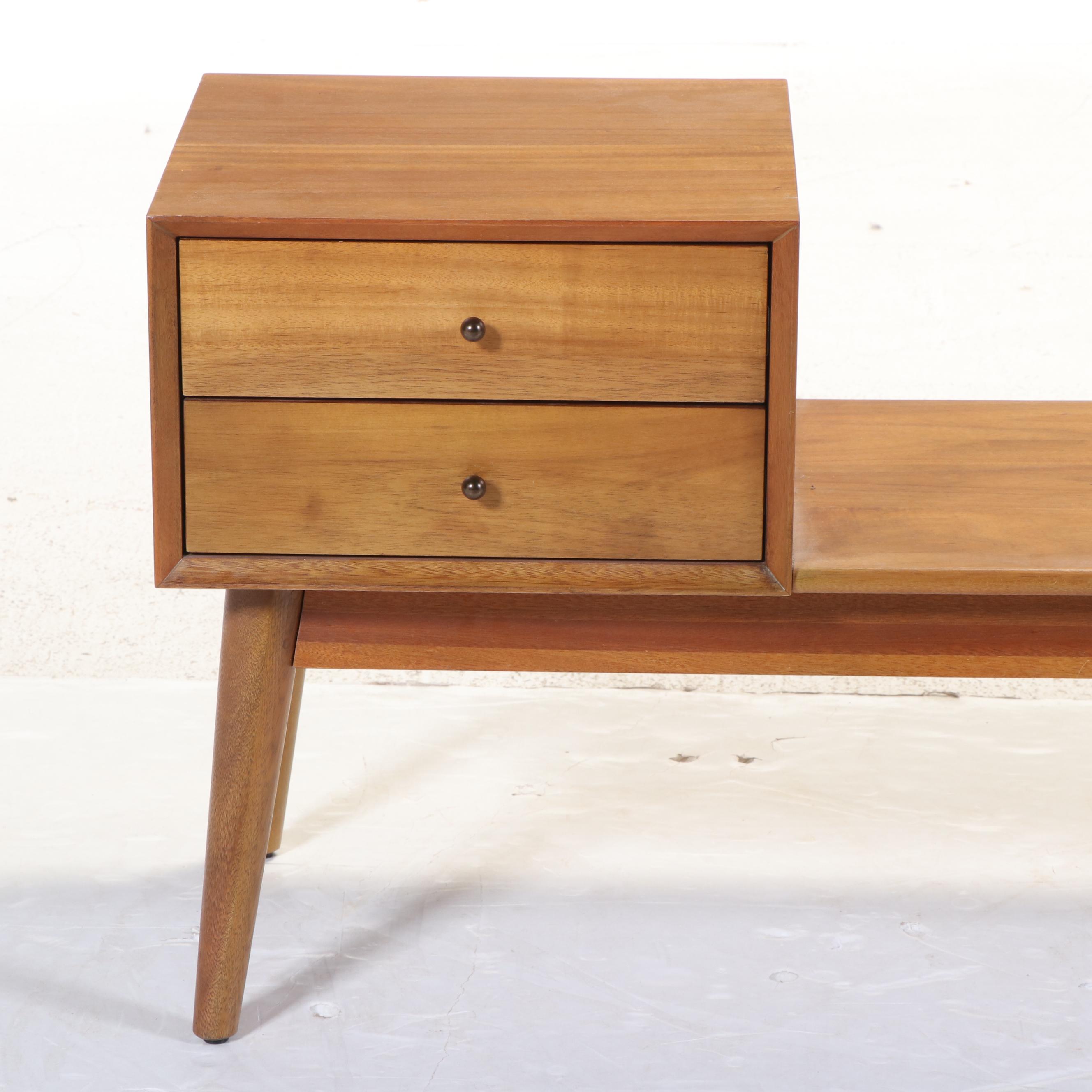 West Elm "Mid-Century" Eucalyptus and Acacia Wood Storage Bench