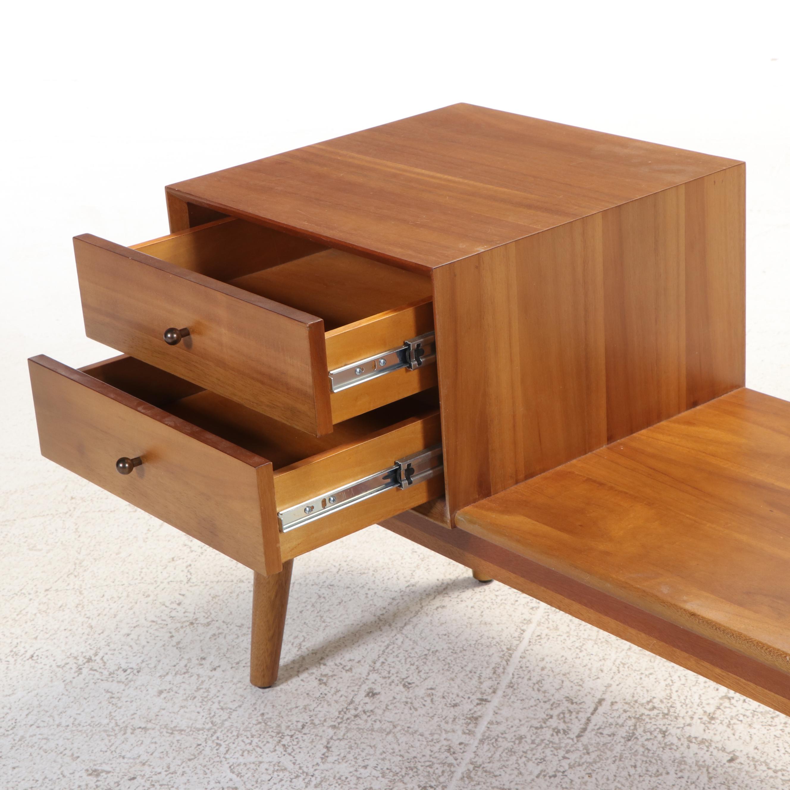 West Elm "Mid-Century" Eucalyptus and Acacia Wood Storage Bench