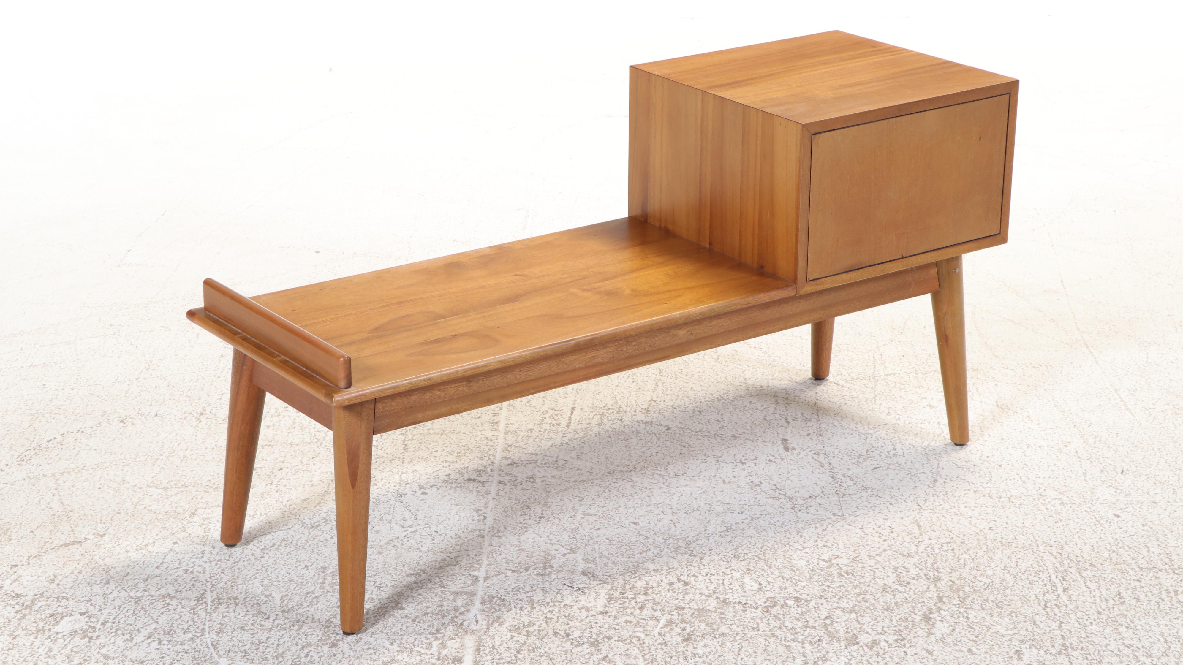 West Elm "Mid-Century" Eucalyptus and Acacia Wood Storage Bench
