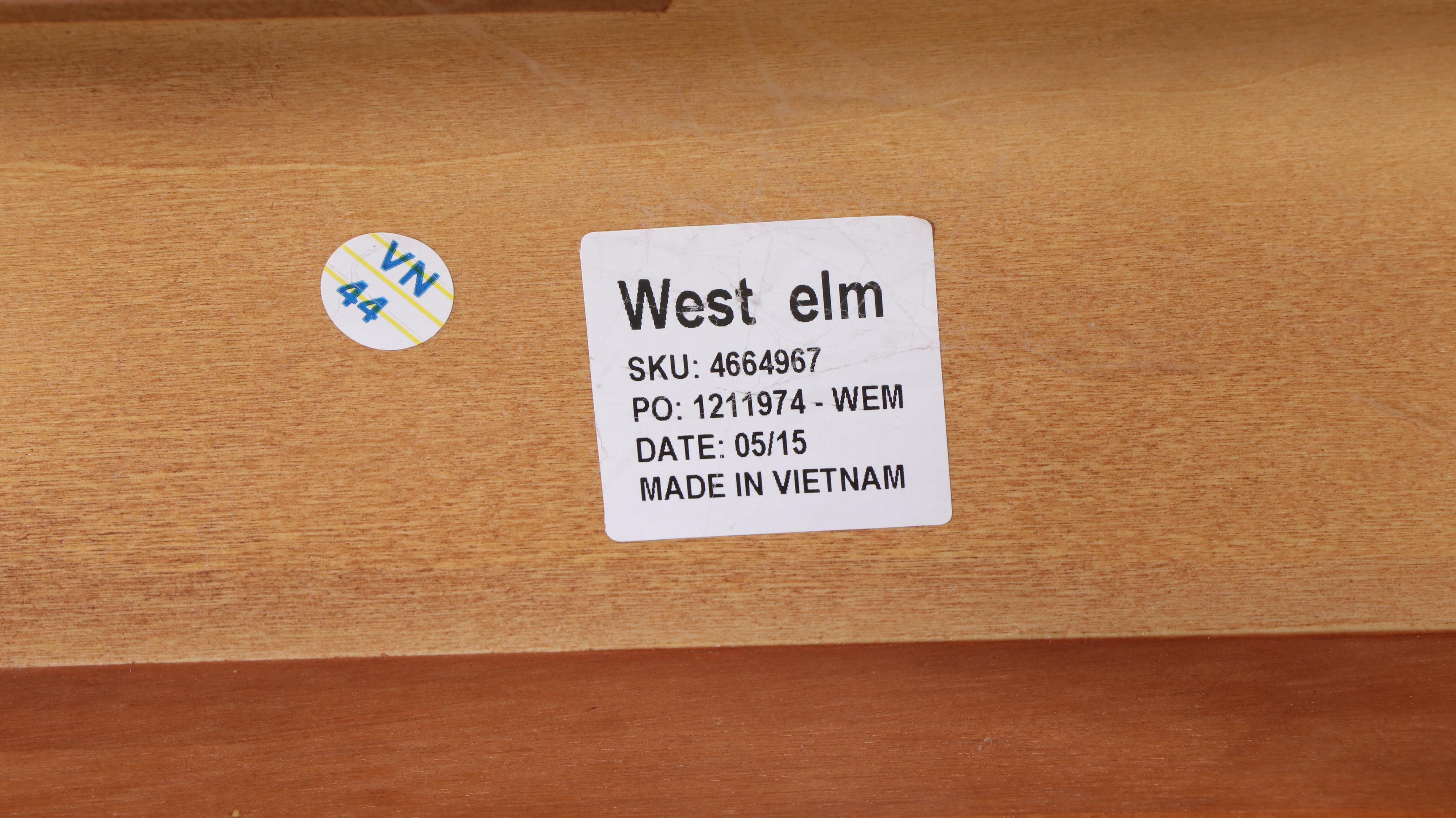 West Elm "Mid-Century" Eucalyptus and Acacia Wood Storage Bench