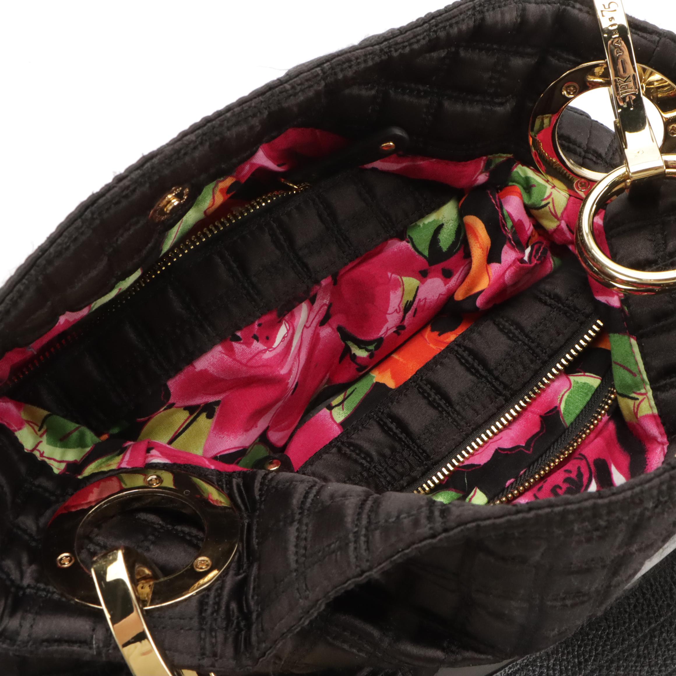 JPK Paris 75 Quilted Satin Hobo Bag and Karl Lagerfeld Textured Faux Leather Bag