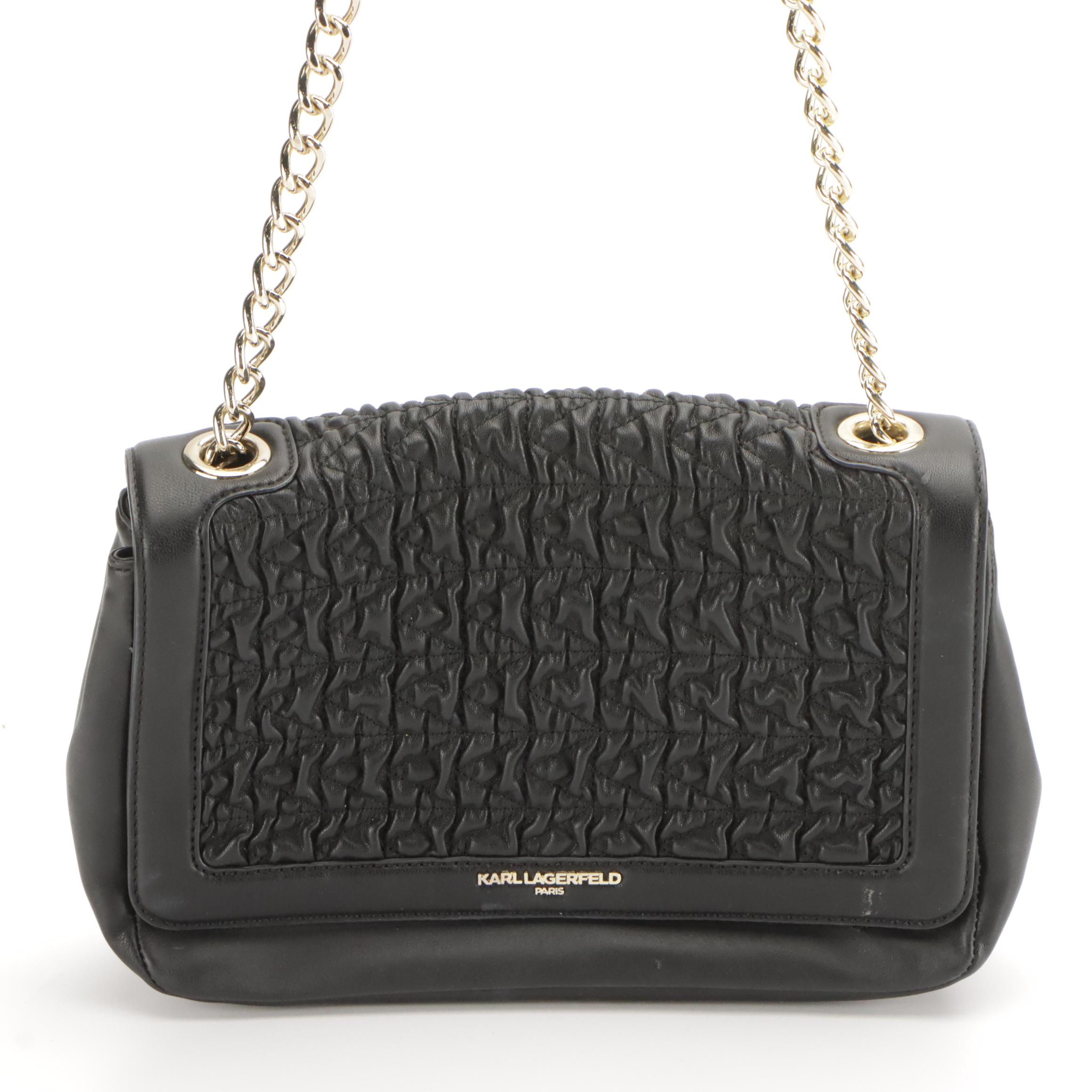 JPK Paris 75 Quilted Satin Hobo Bag and Karl Lagerfeld Textured Faux Leather Bag