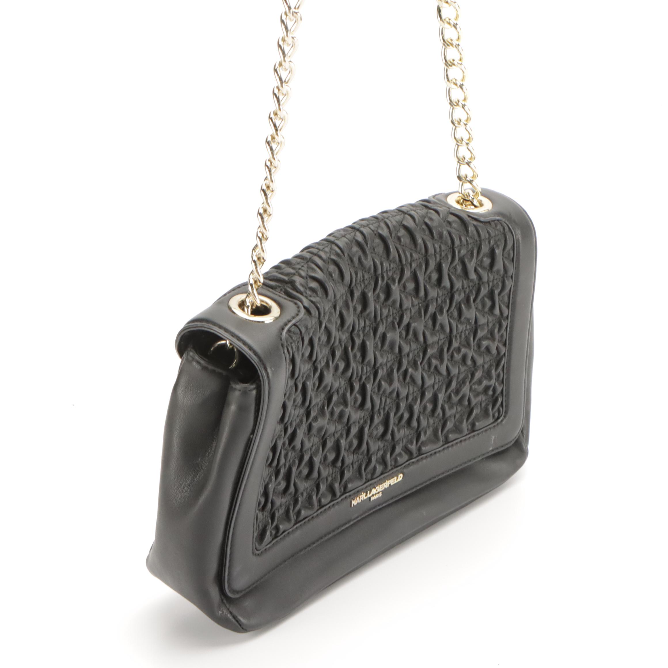 JPK Paris 75 Quilted Satin Hobo Bag and Karl Lagerfeld Textured Faux Leather Bag