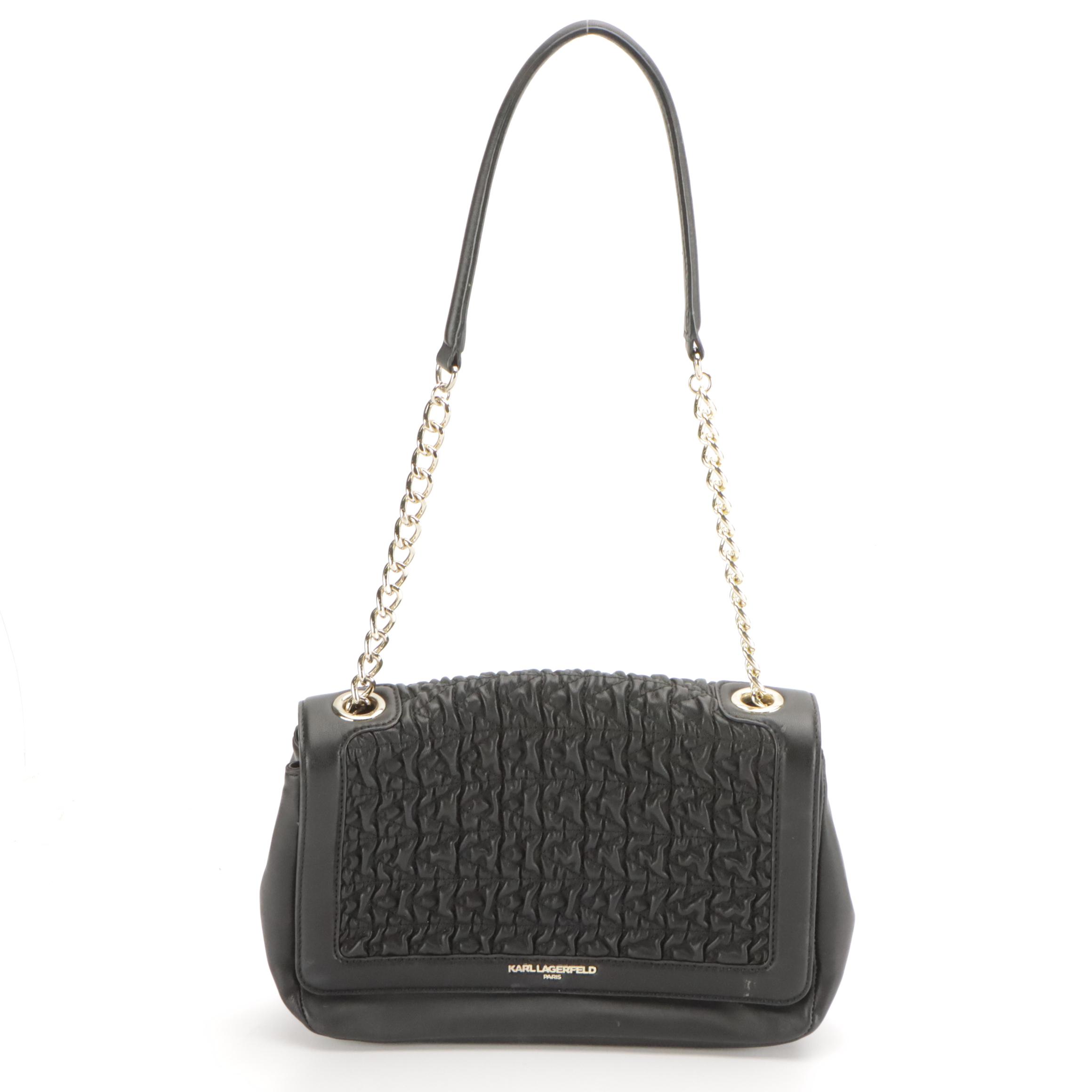 JPK Paris 75 Quilted Satin Hobo Bag and Karl Lagerfeld Textured Faux Leather Bag