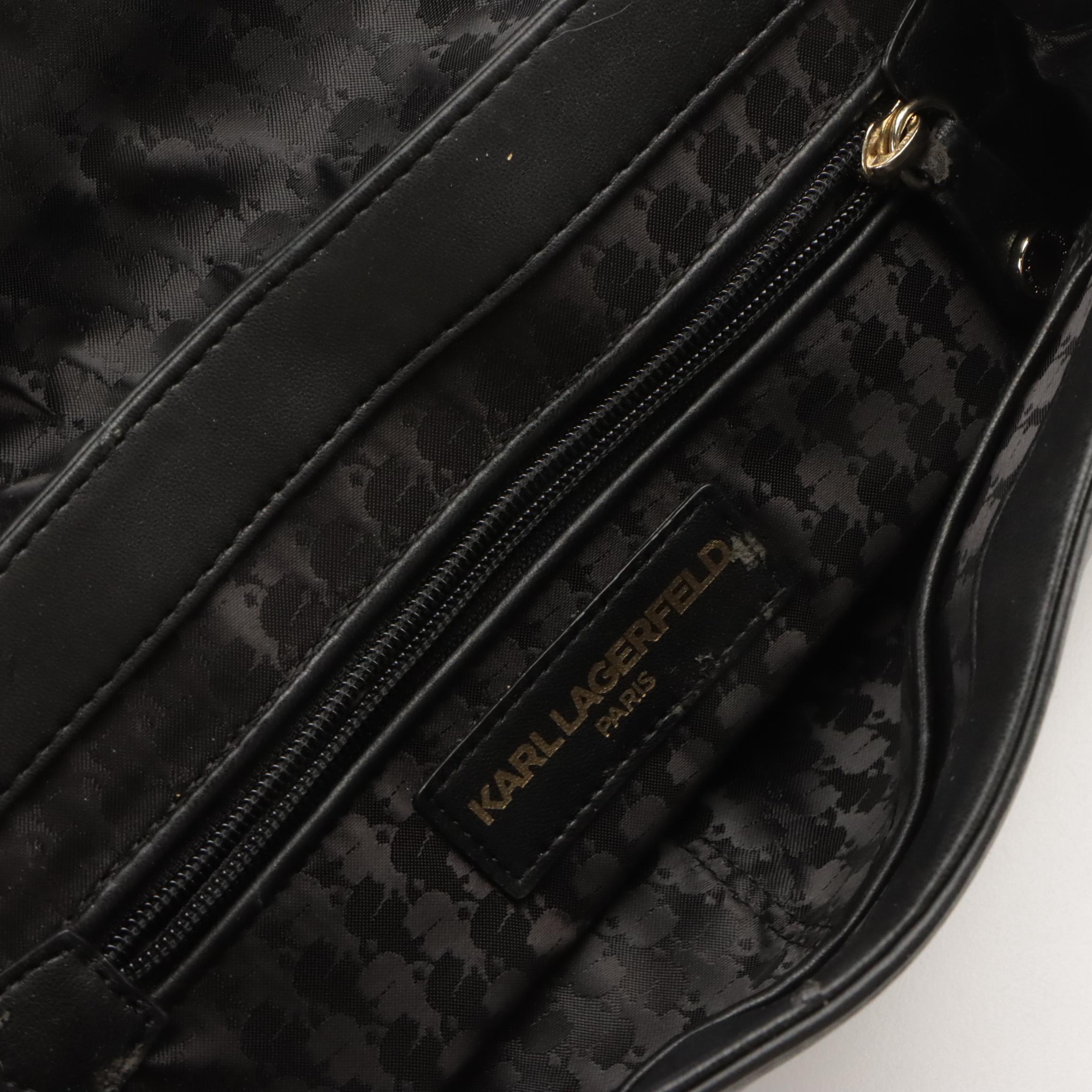 JPK Paris 75 Quilted Satin Hobo Bag and Karl Lagerfeld Textured Faux Leather Bag