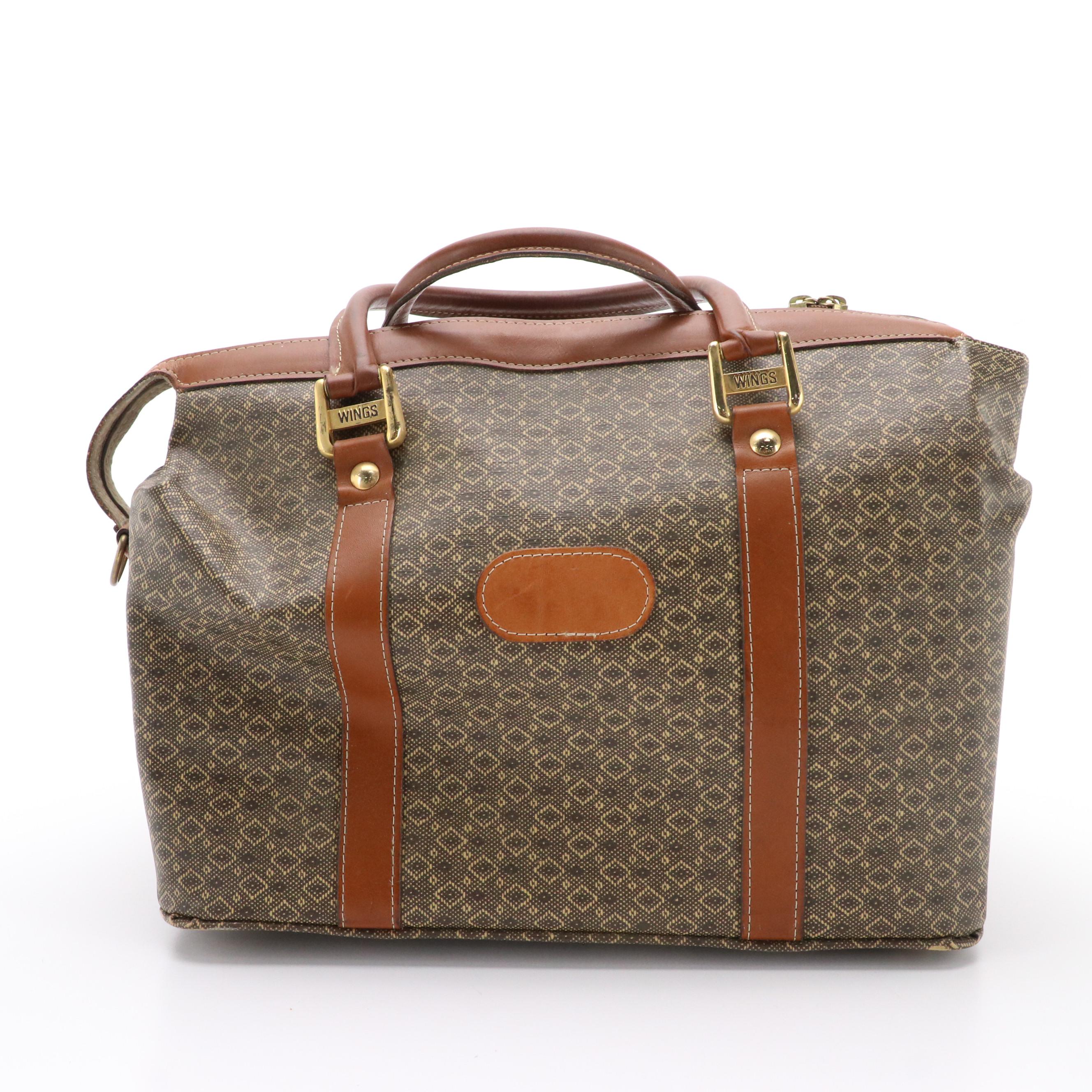 Hartmann Vintage Wings Collection Diamond Coated Canvas Cosmetic Travel Case