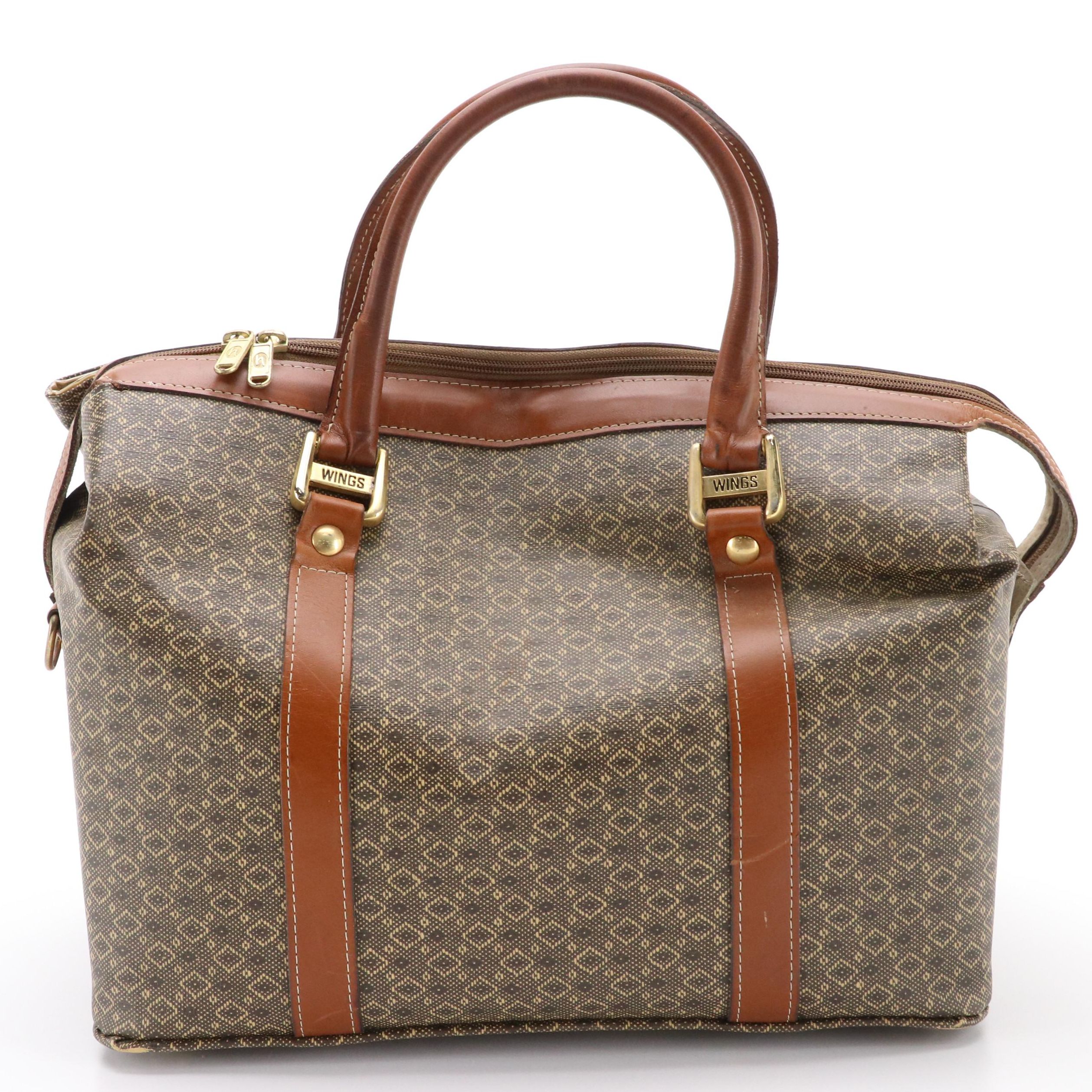 Hartmann Vintage Wings Collection Diamond Coated Canvas Cosmetic Travel Case