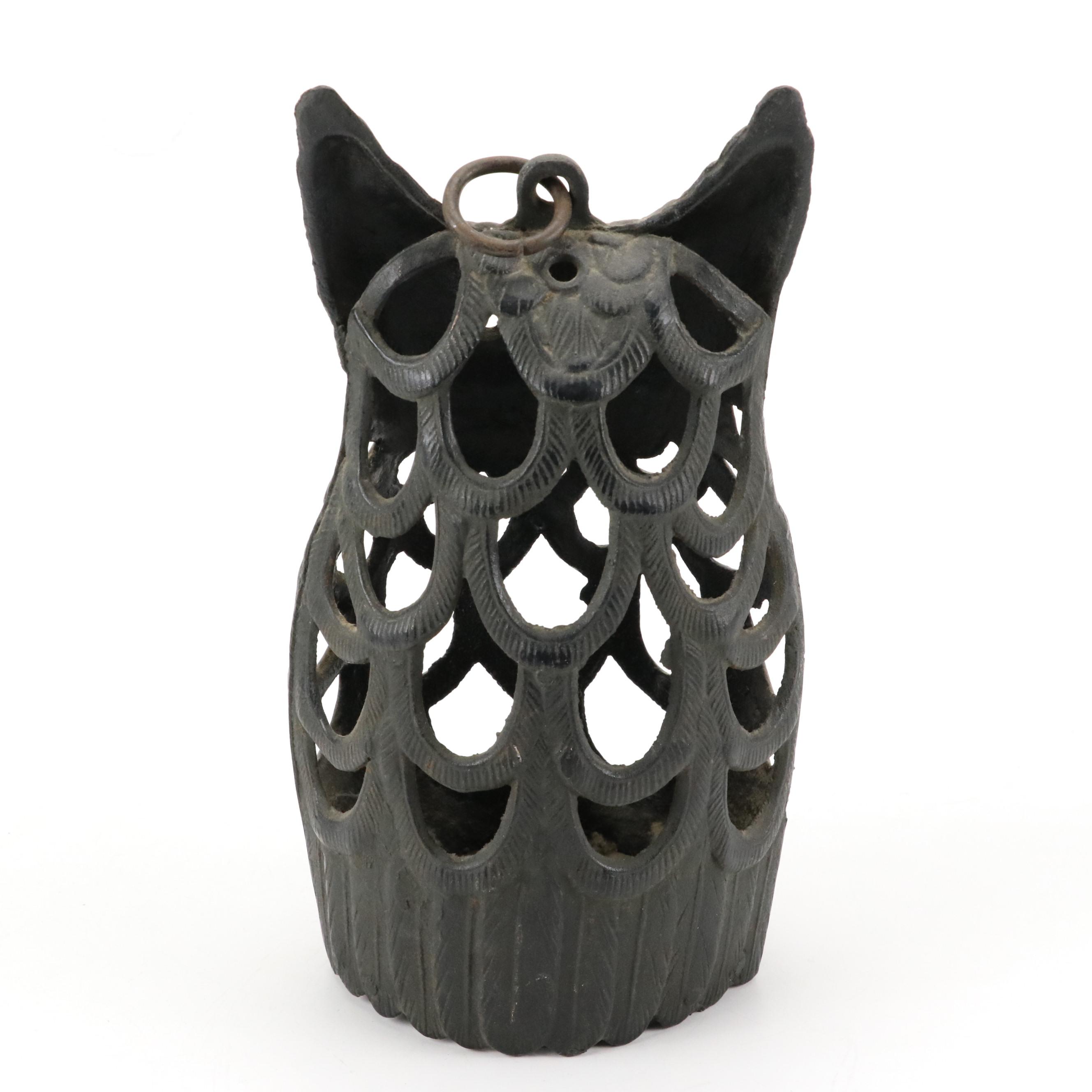 Cast Iron Figural Owl and Eagle Luminaries