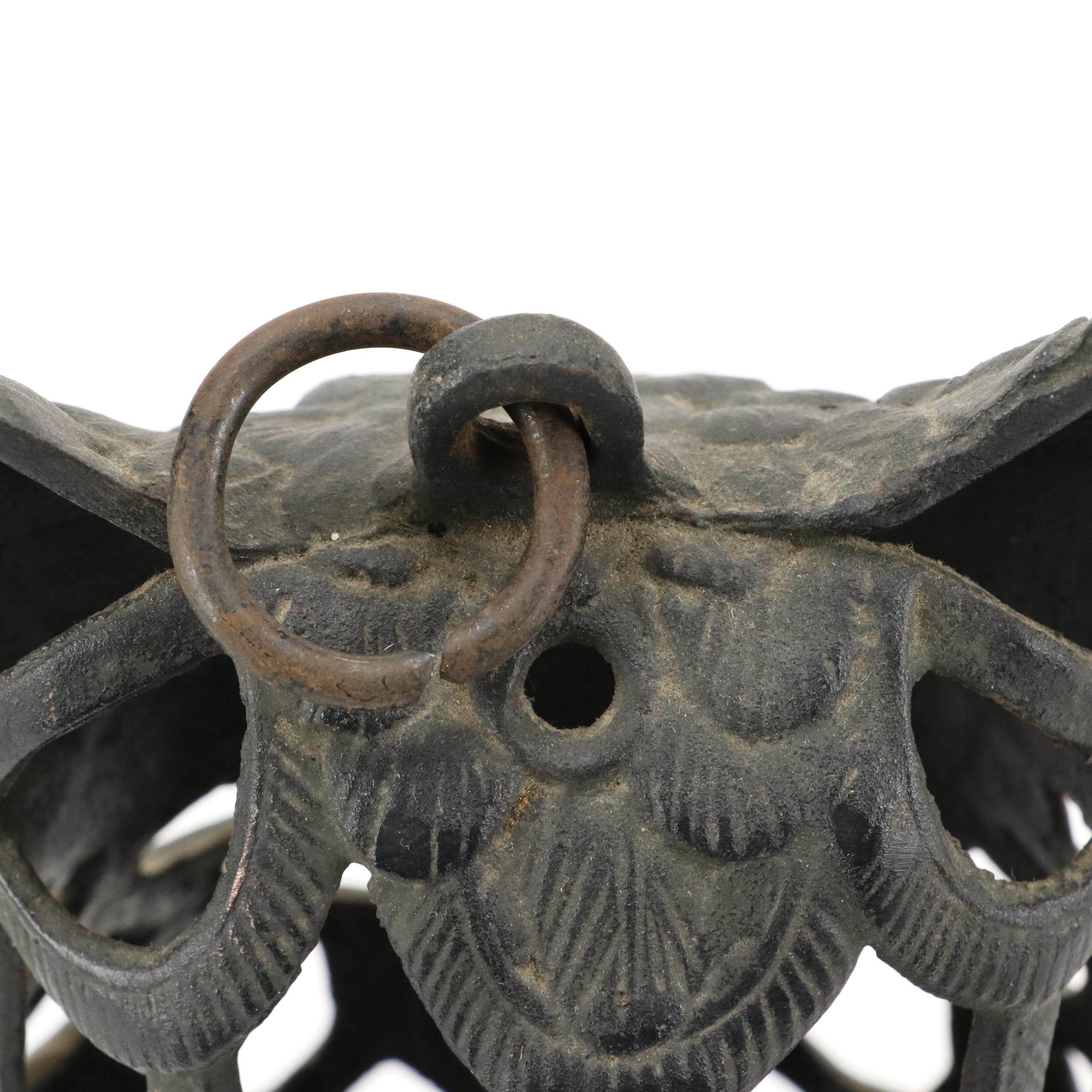 Cast Iron Figural Owl and Eagle Luminaries