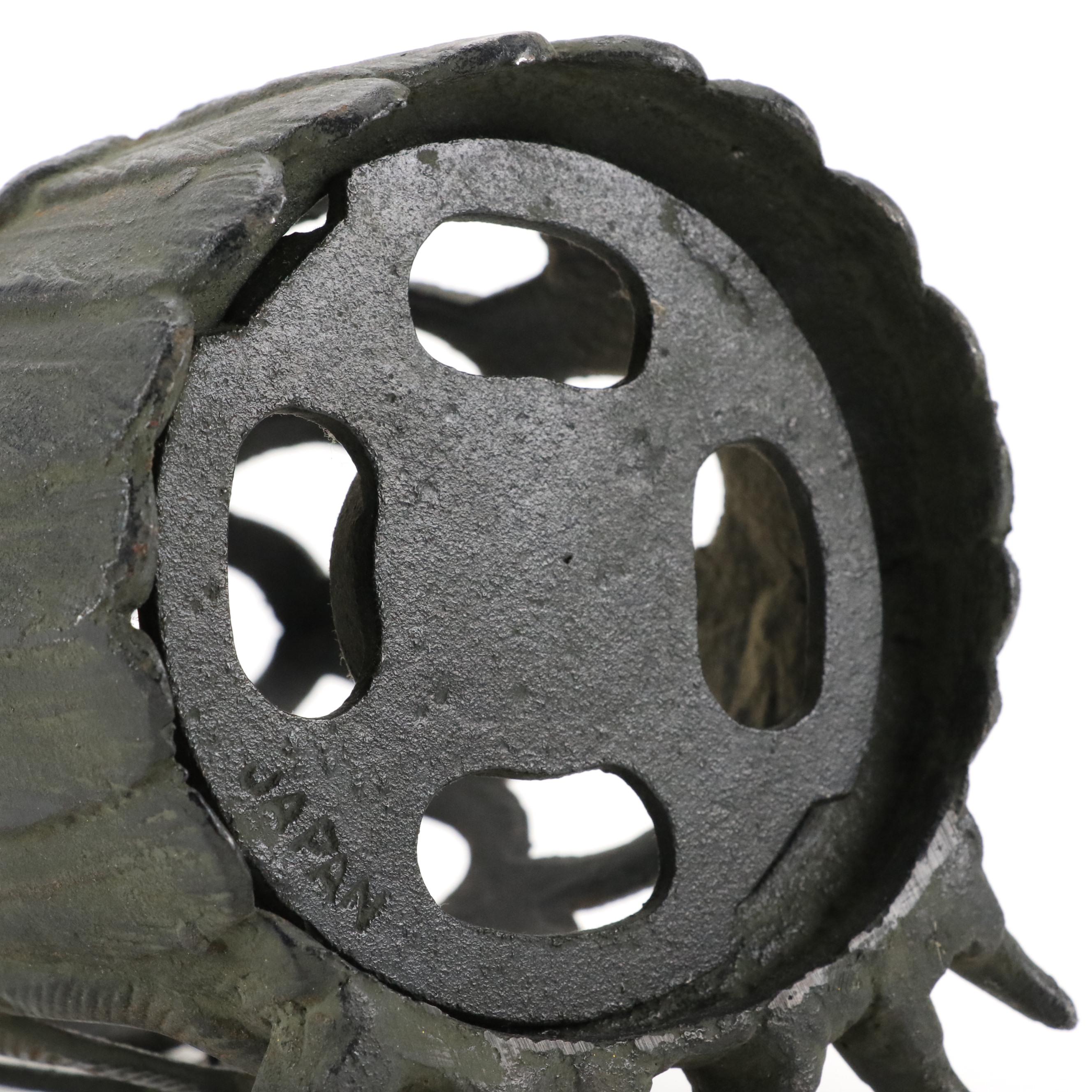 Cast Iron Figural Owl and Eagle Luminaries