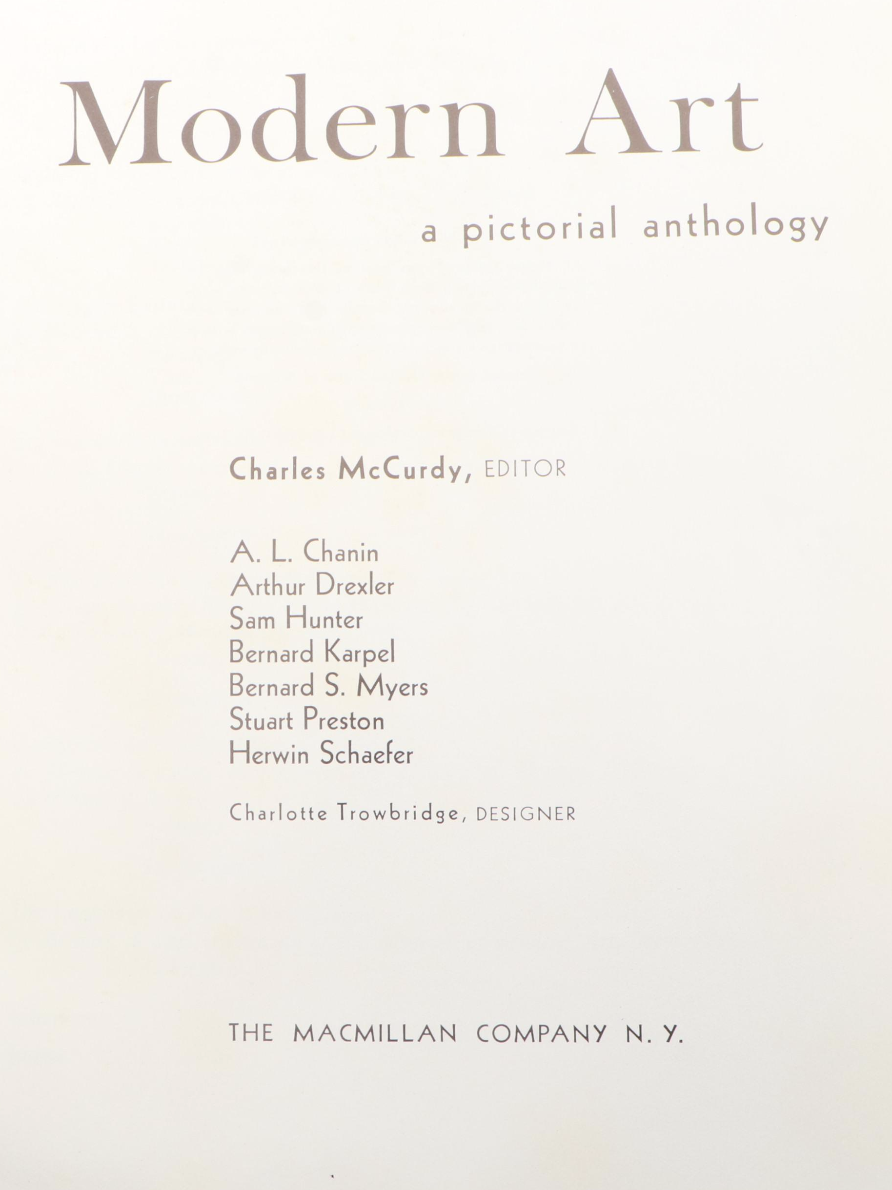 "Modern Art: A Pictorial History" Edited by Charles McCurdy and More Art Books