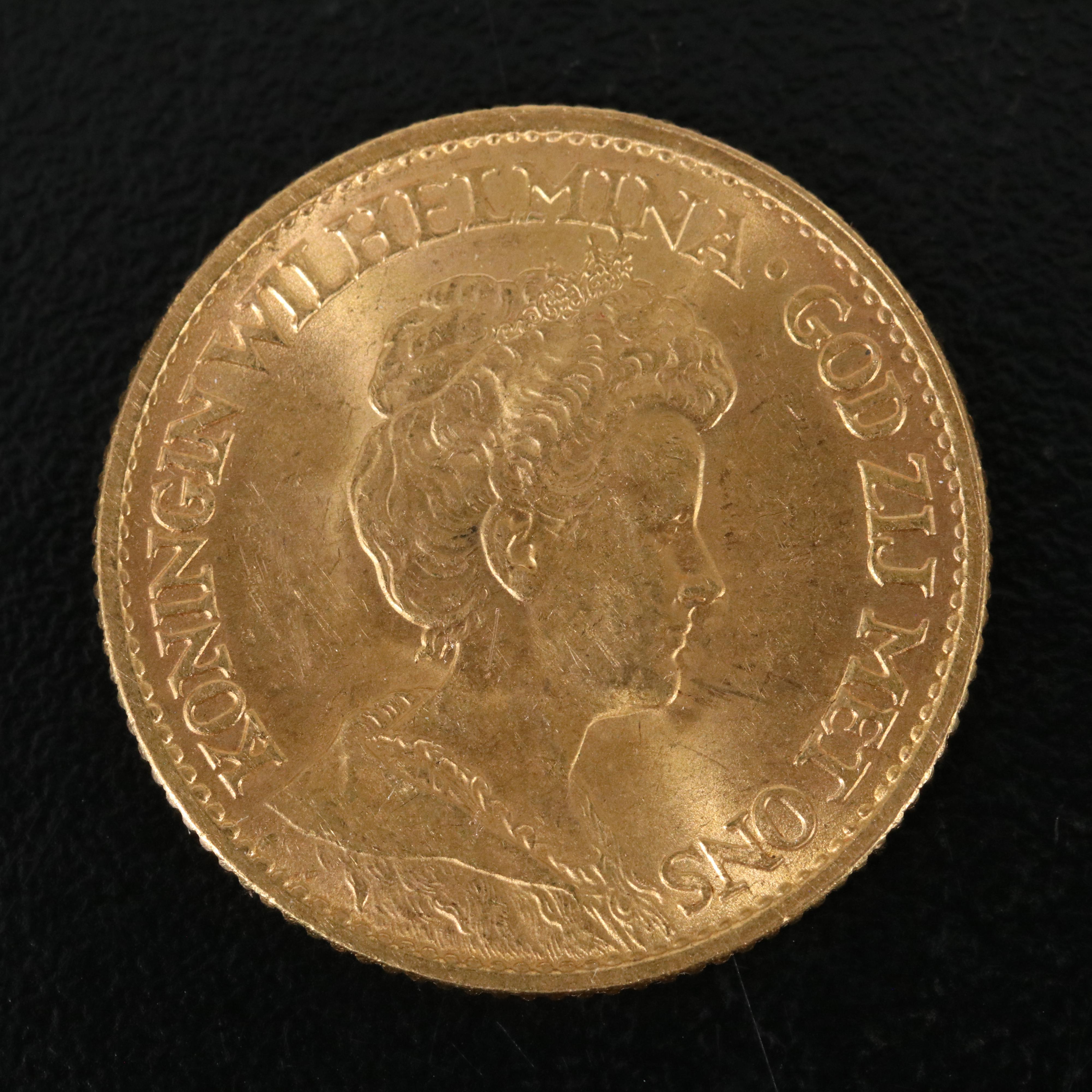 1912 Netherlands 10 Gulden Gold Coin