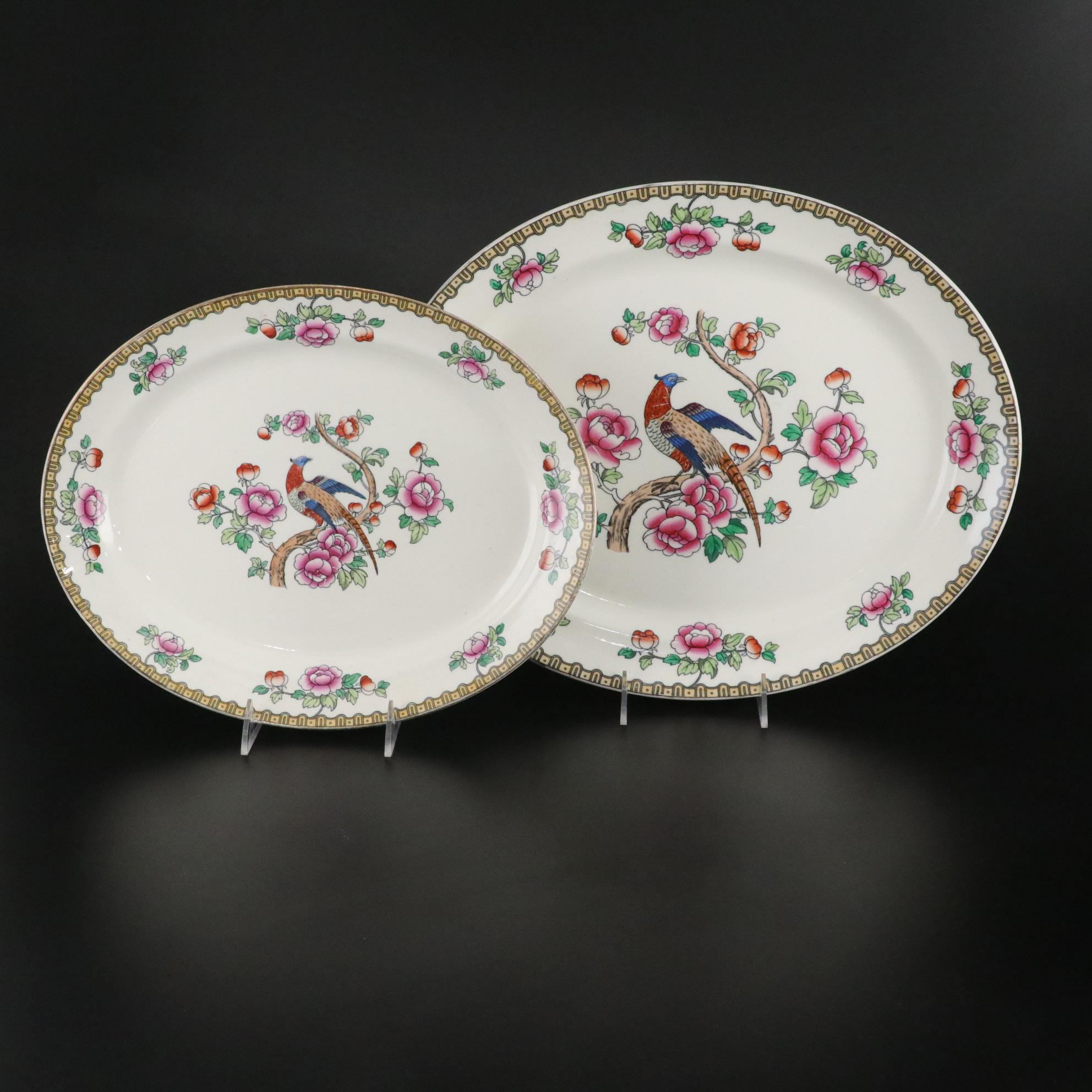 F. Winkle & Co. "Pheasant" Whieldon Ware Ceramic Dinnerware and Serving Pieces