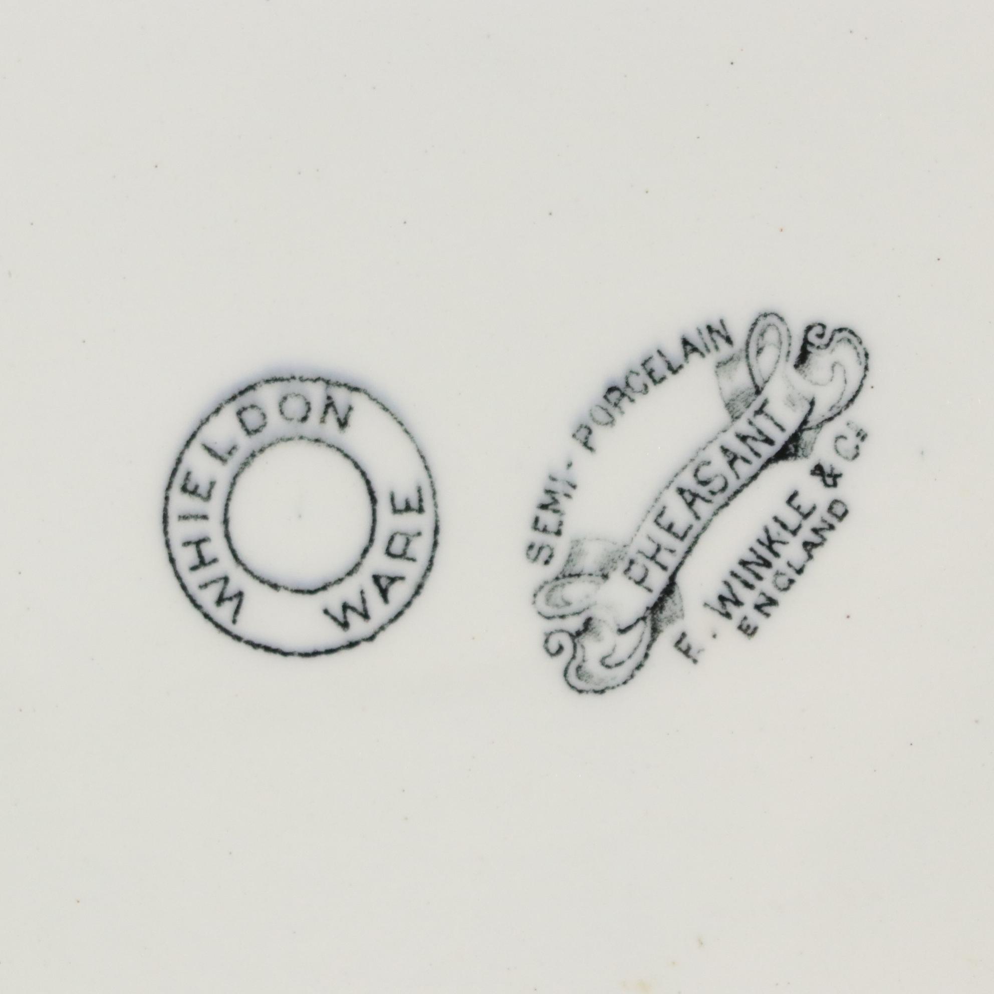 F. Winkle & Co. "Pheasant" Whieldon Ware Ceramic Dinnerware and Serving Pieces