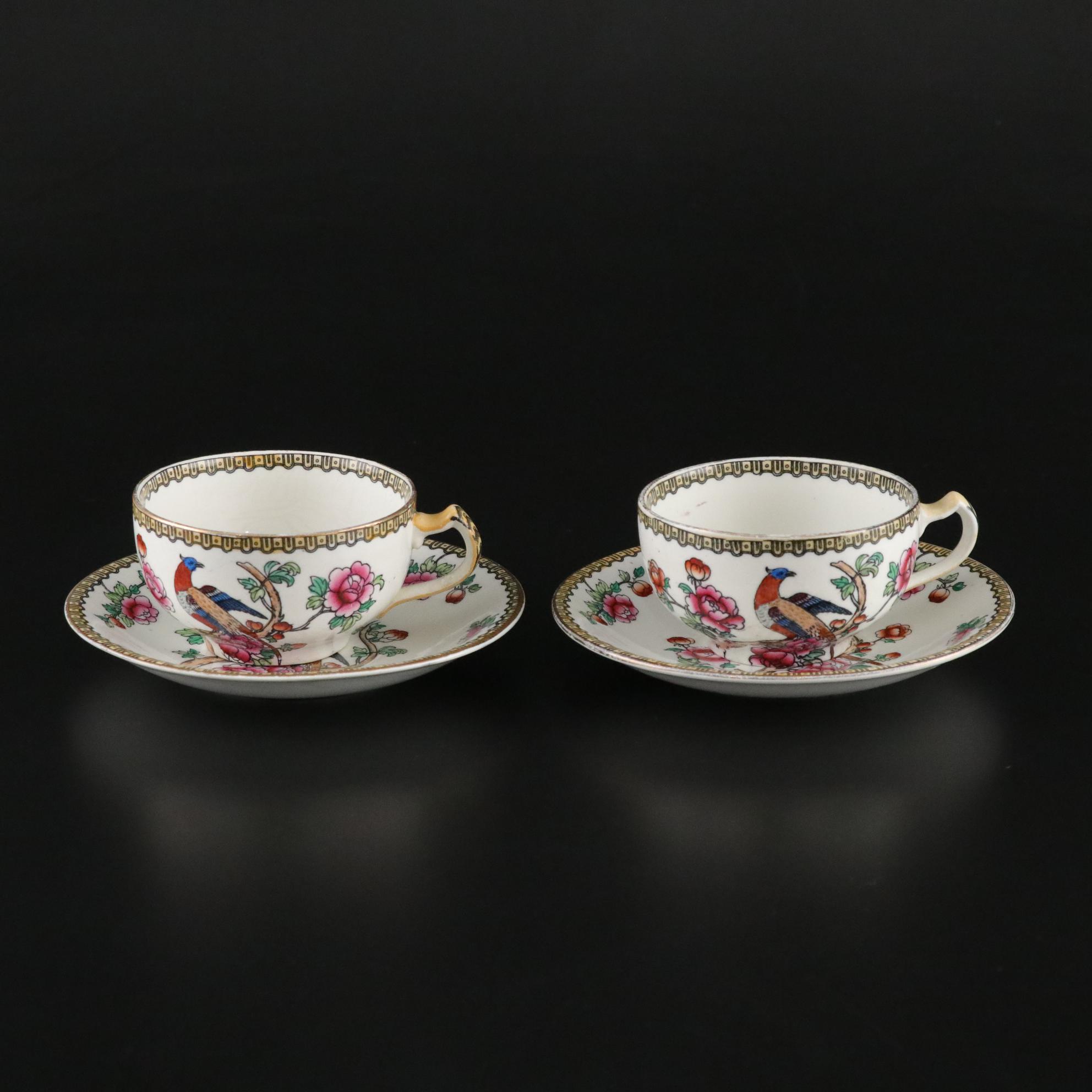 F. Winkle & Co. "Pheasant" Whieldon Ware Ceramic Dinnerware and Serving Pieces