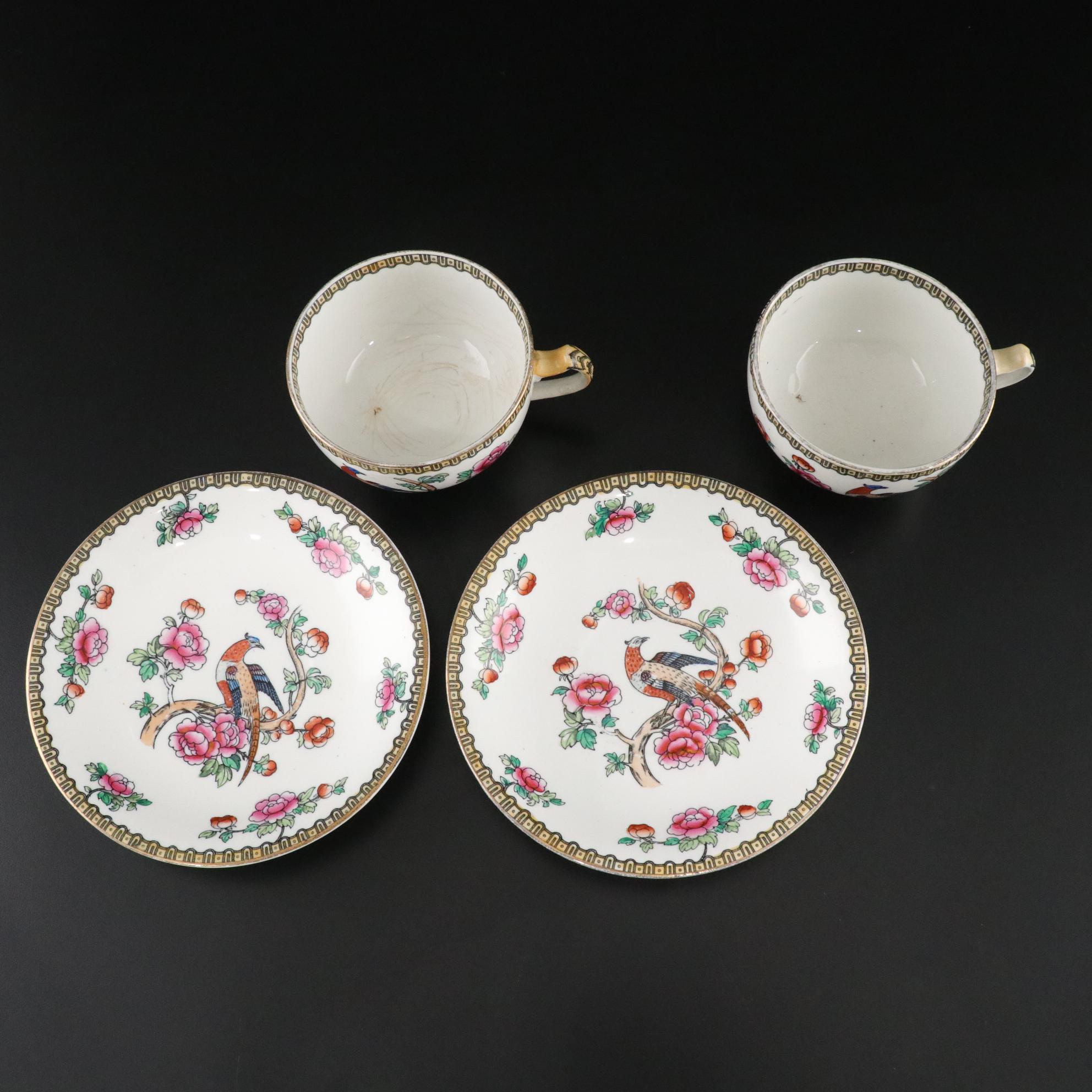 F. Winkle & Co. "Pheasant" Whieldon Ware Ceramic Dinnerware and Serving Pieces