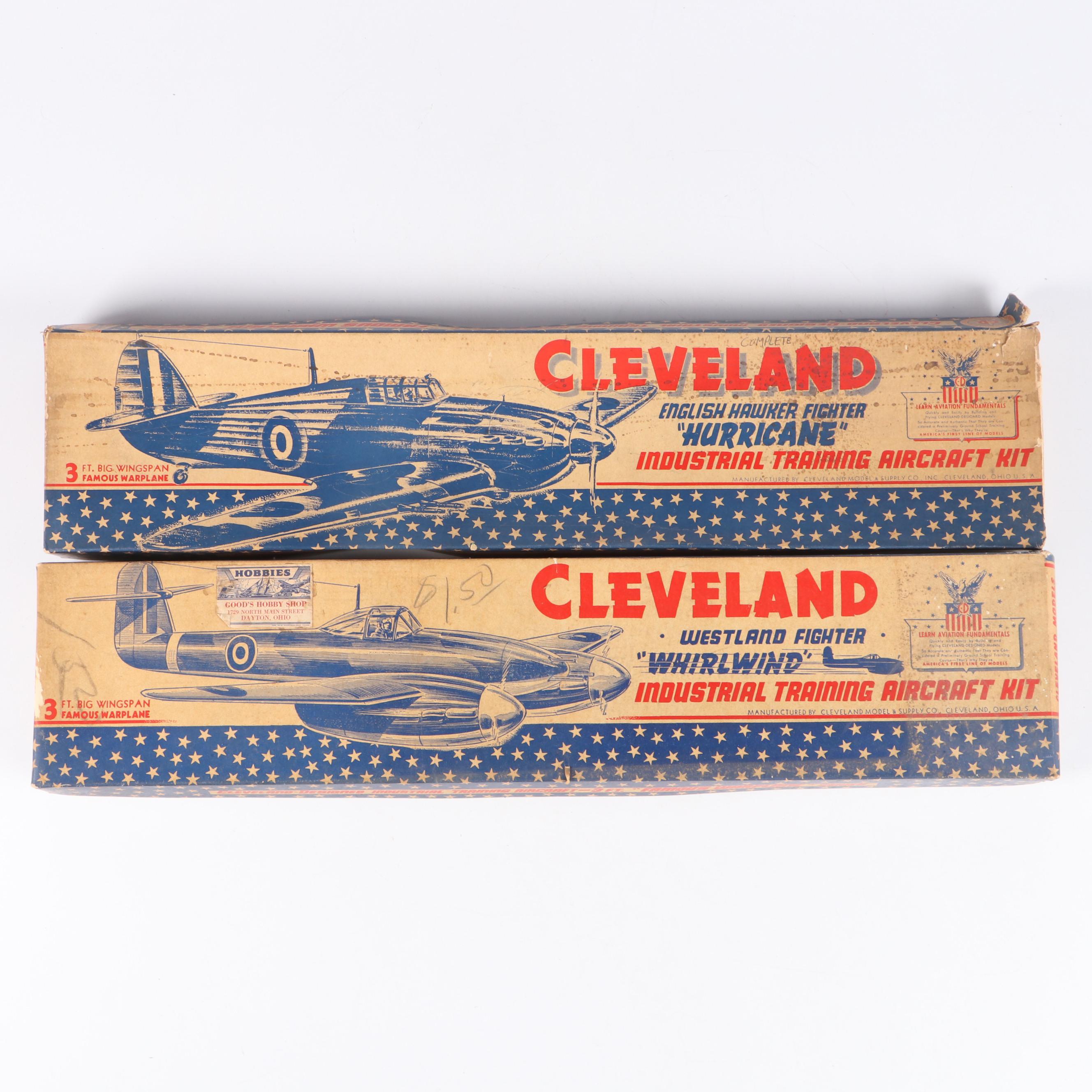 Cleveland "Whirlwind T-105" and "Hurricane T-78" Airplane Model Kits, 1940s