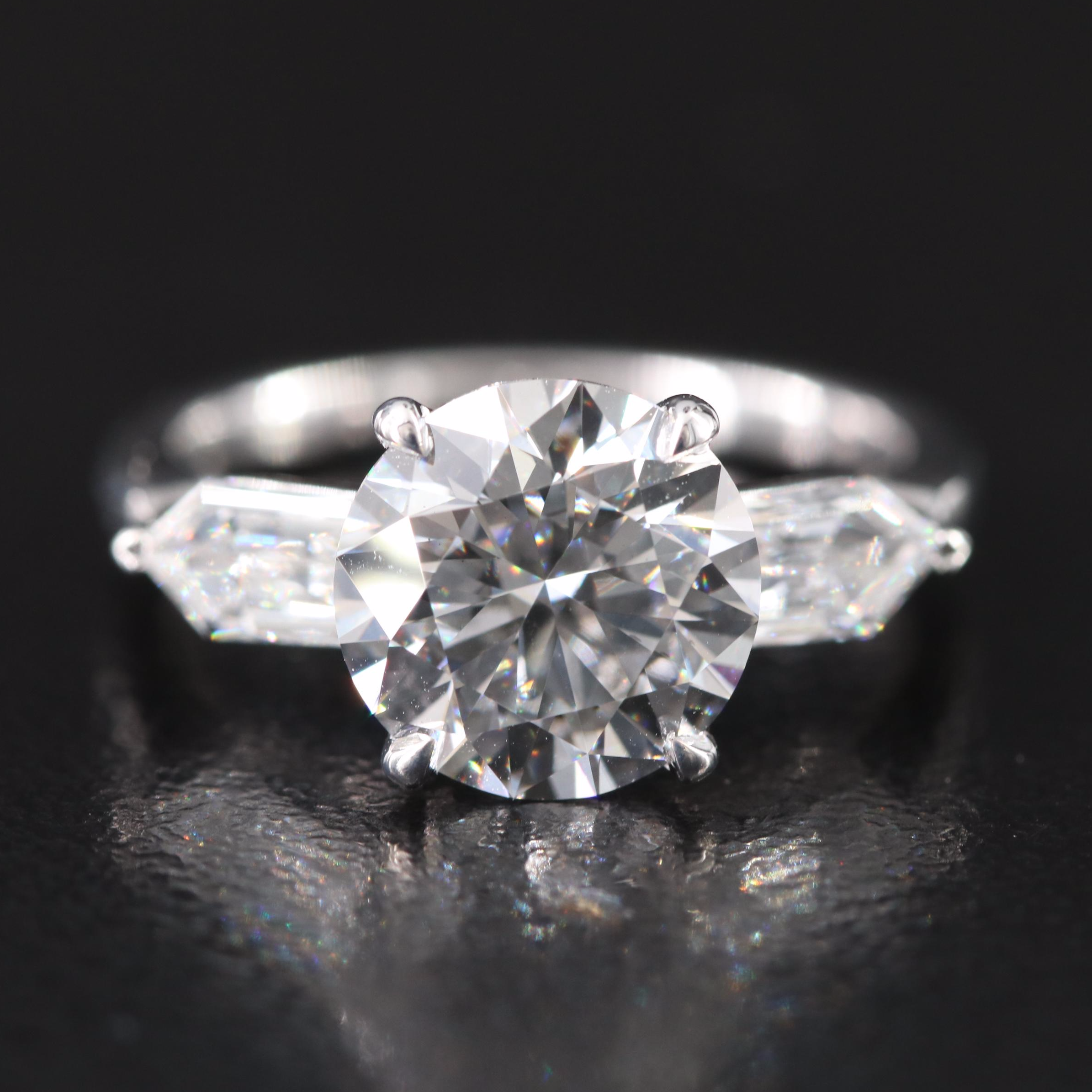 Platinum 2.82 CTW Lab Grown Diamond Ring with Online IGI Report
