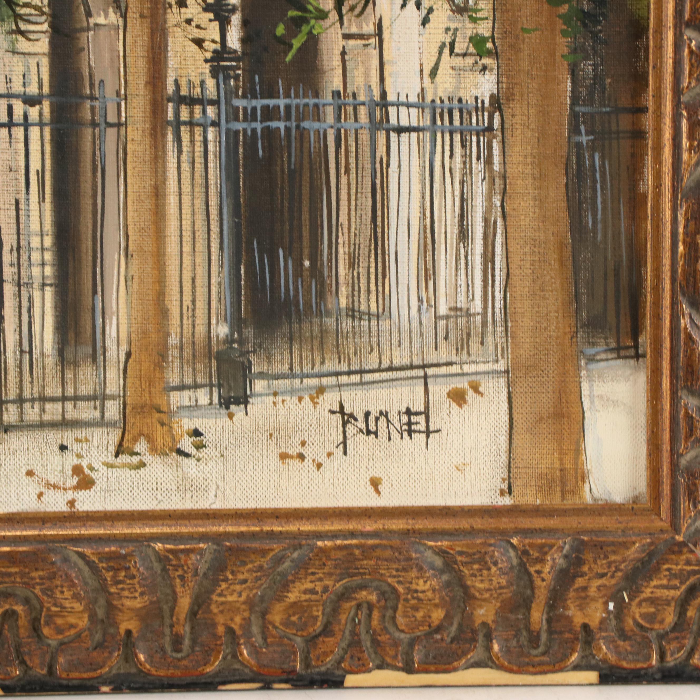 Philippe Bunel French Street Scene Oil Painting