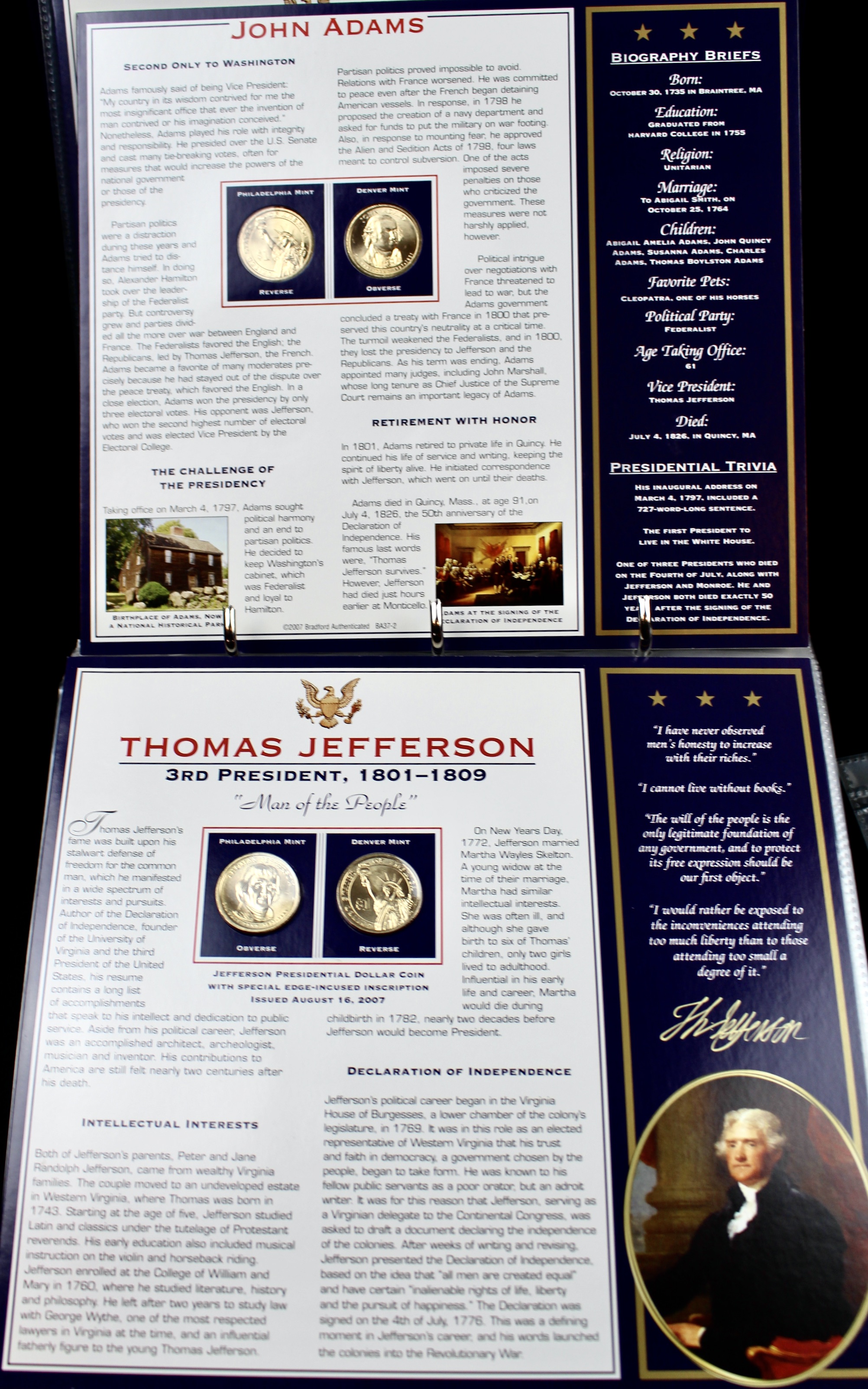 U.S. Presidential Dollar Coin Collection