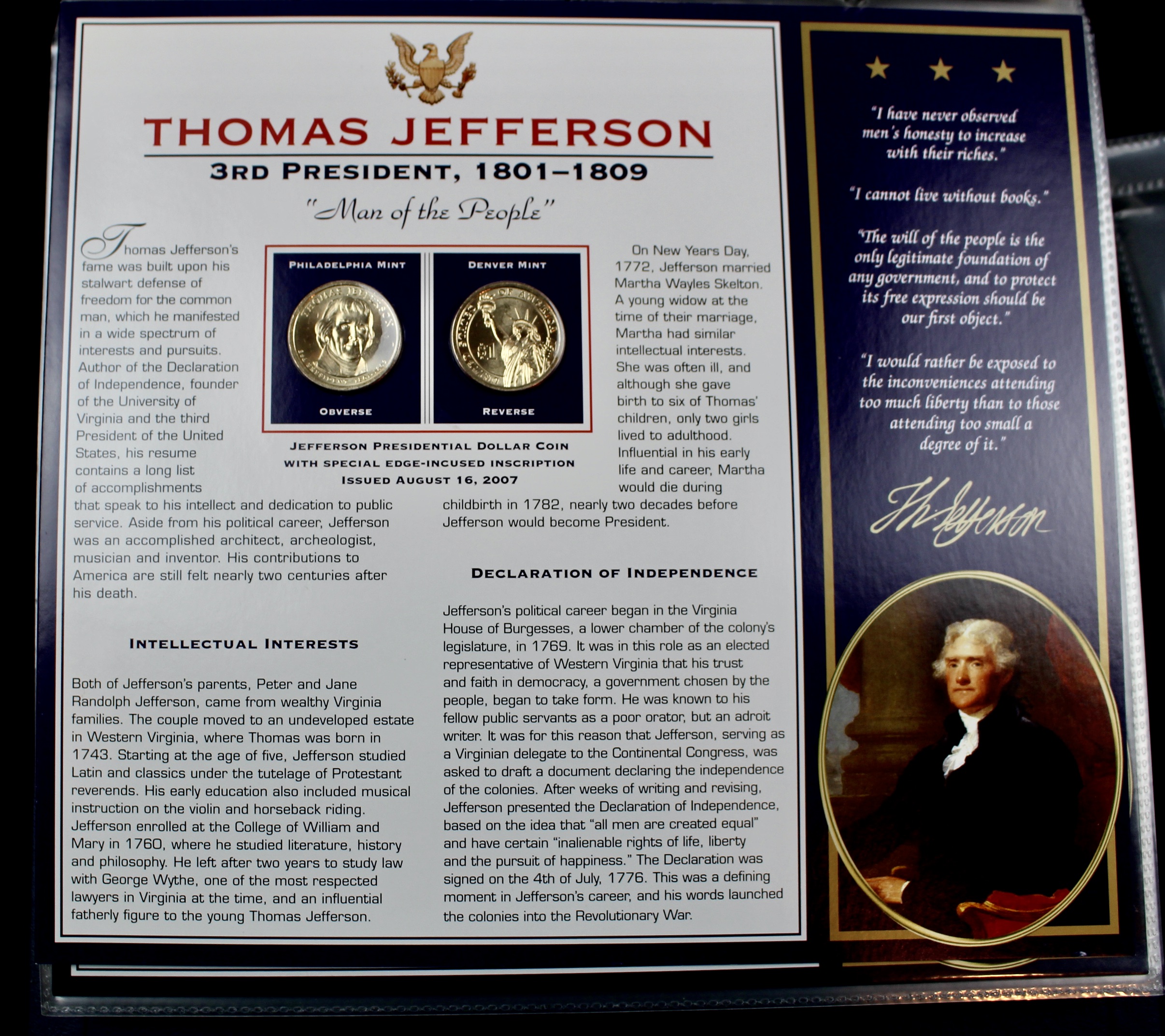 U.S. Presidential Dollar Coin Collection