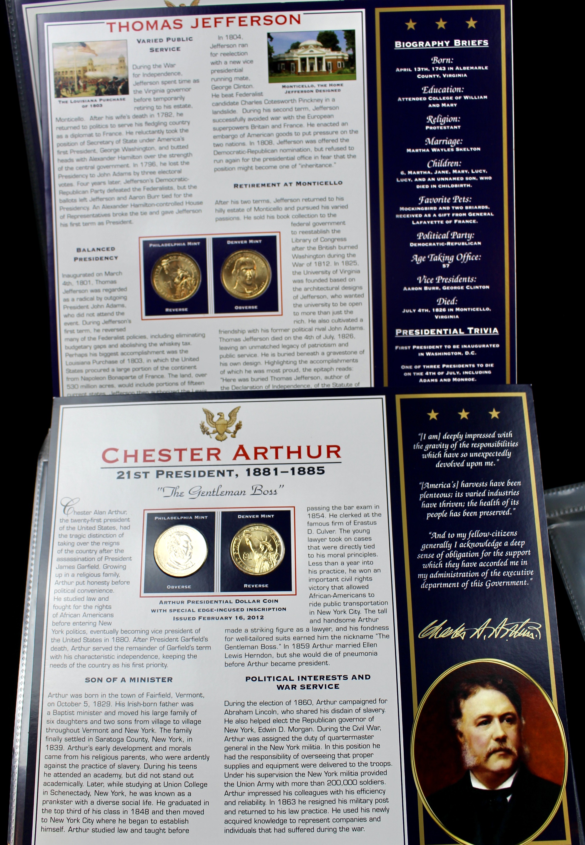 U.S. Presidential Dollar Coin Collection