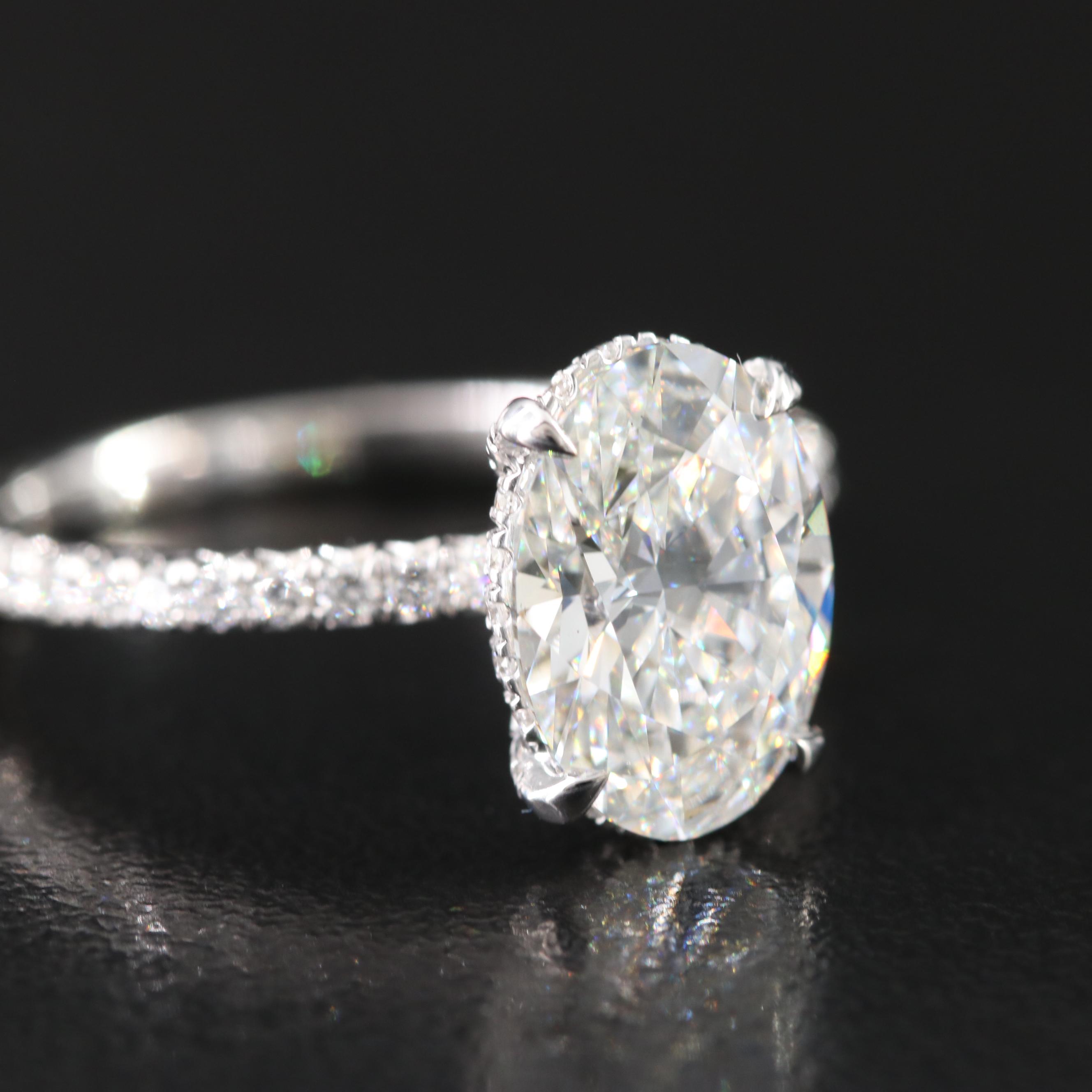 14K 2.81 CTW Lab Grown Diamond Ring with Online IGI Report