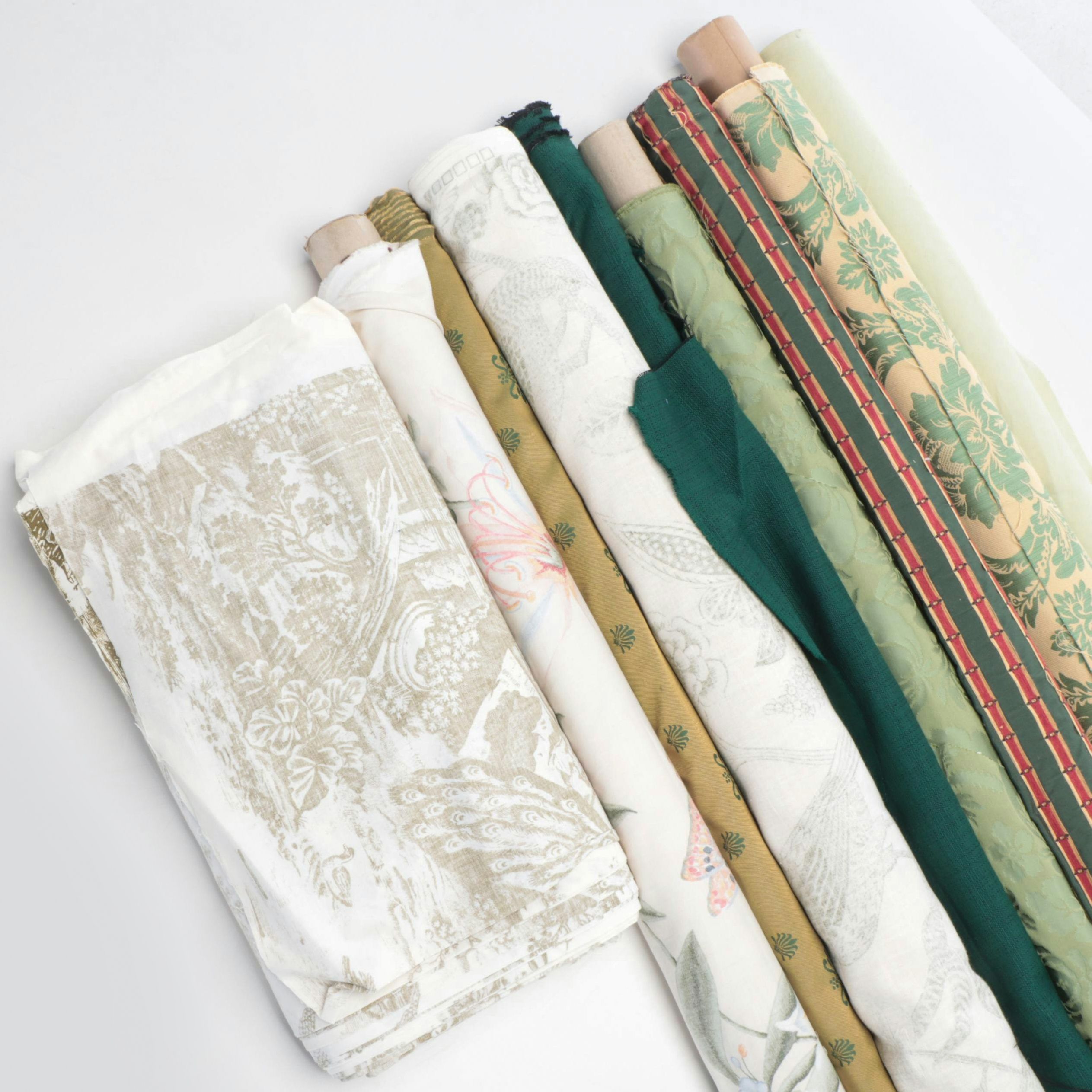 Schumacher's Williamsburg "Jones Toile" and More Partial Upholstery Fabric Bolts
