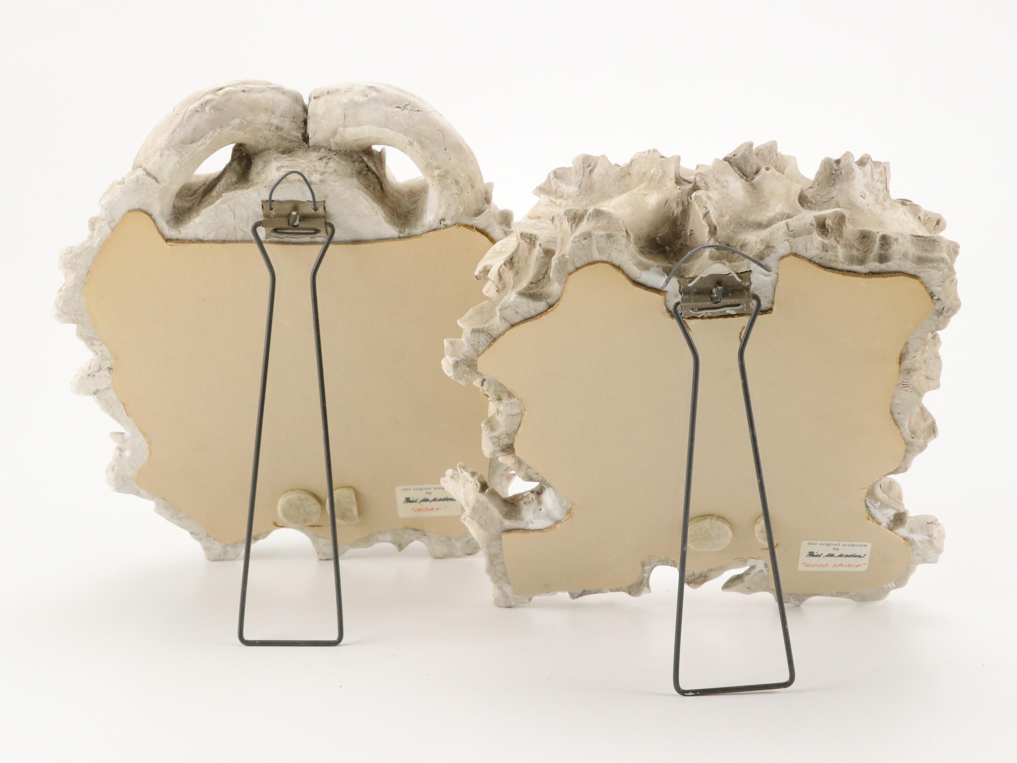 Bill McMahon "Wood Spirit" and "Goat" Cast Chalkware Figures