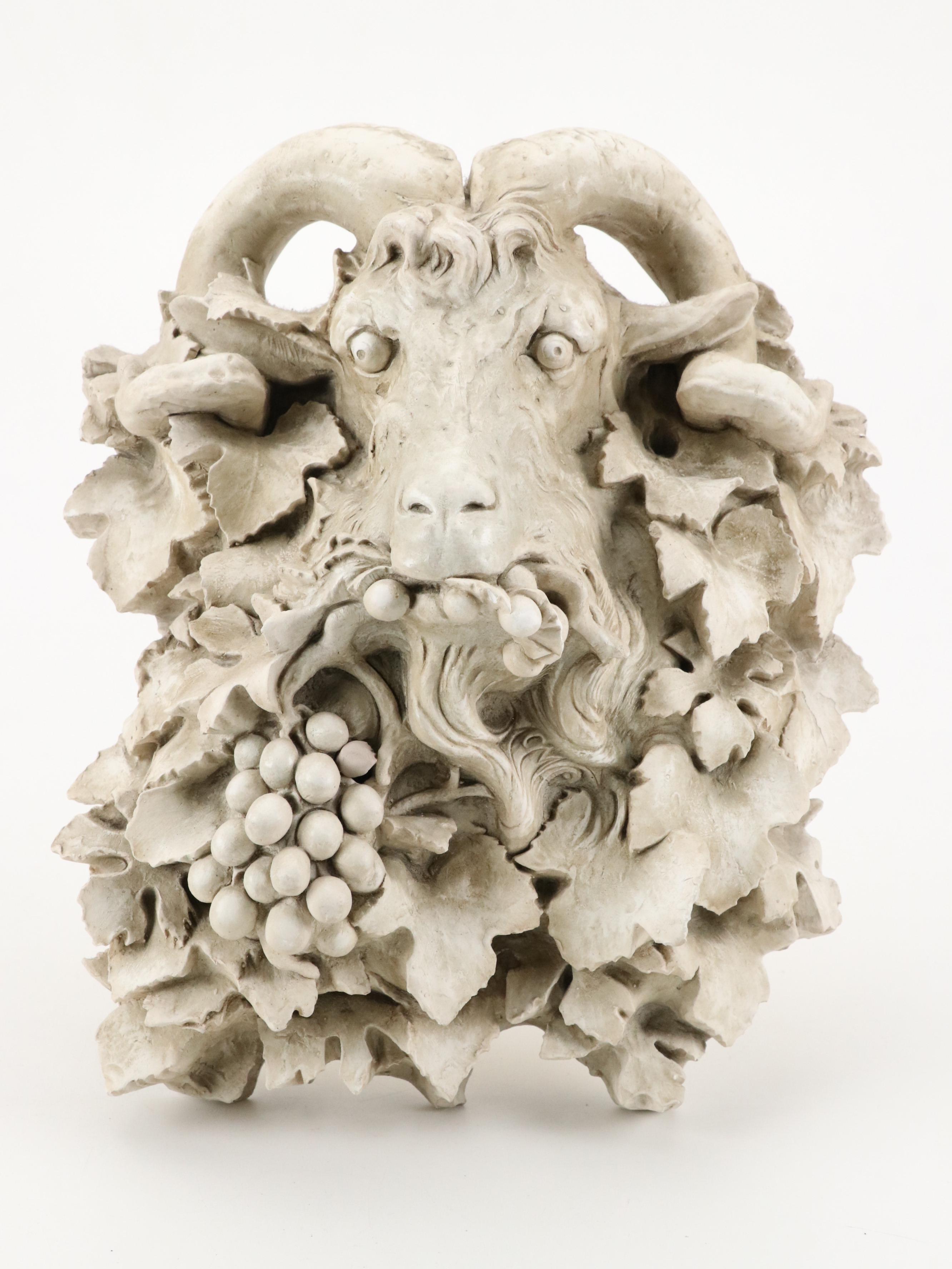 Bill McMahon "Wood Spirit" and "Goat" Cast Chalkware Figures