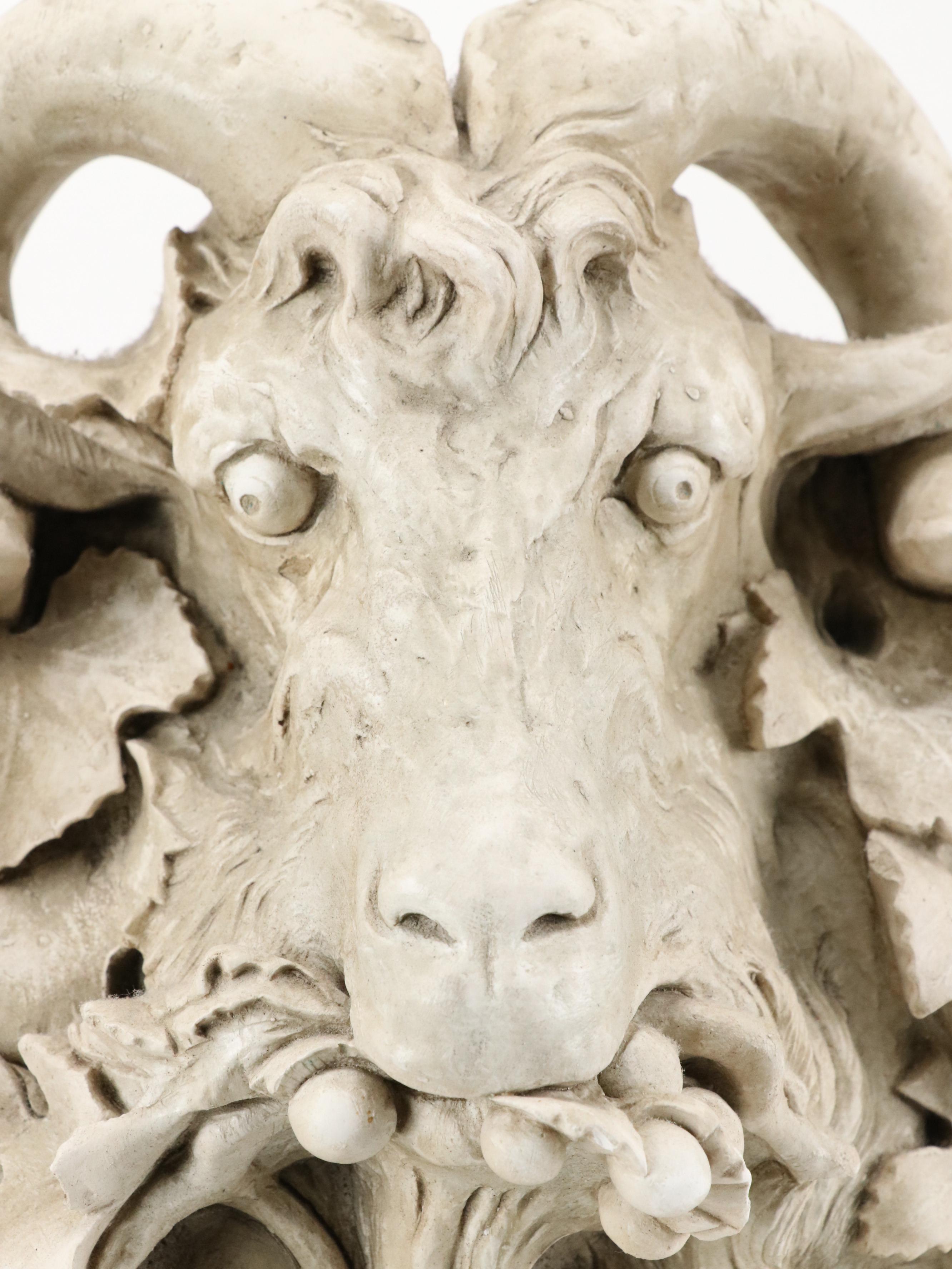 Bill McMahon "Wood Spirit" and "Goat" Cast Chalkware Figures