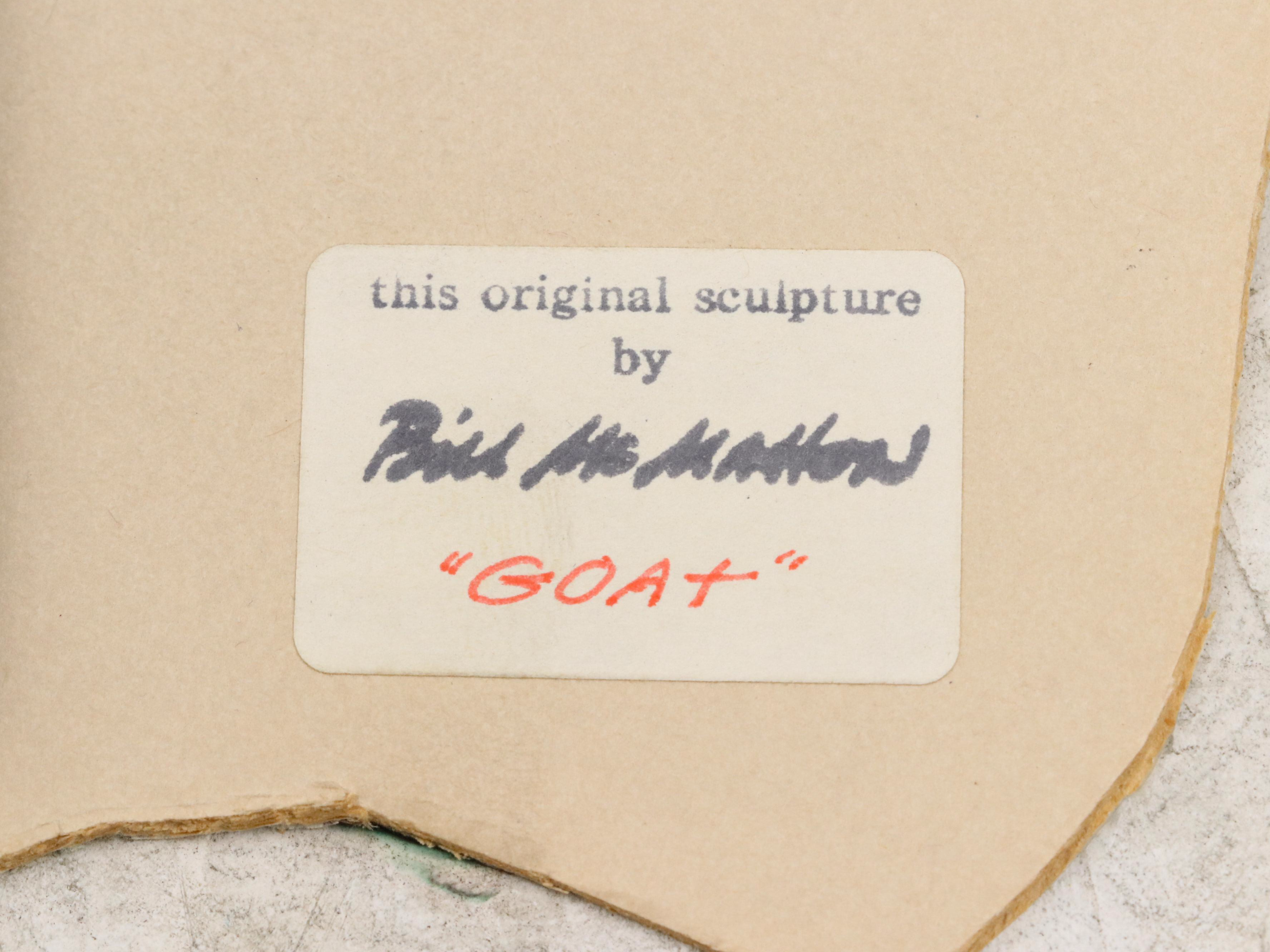 Bill McMahon "Wood Spirit" and "Goat" Cast Chalkware Figures