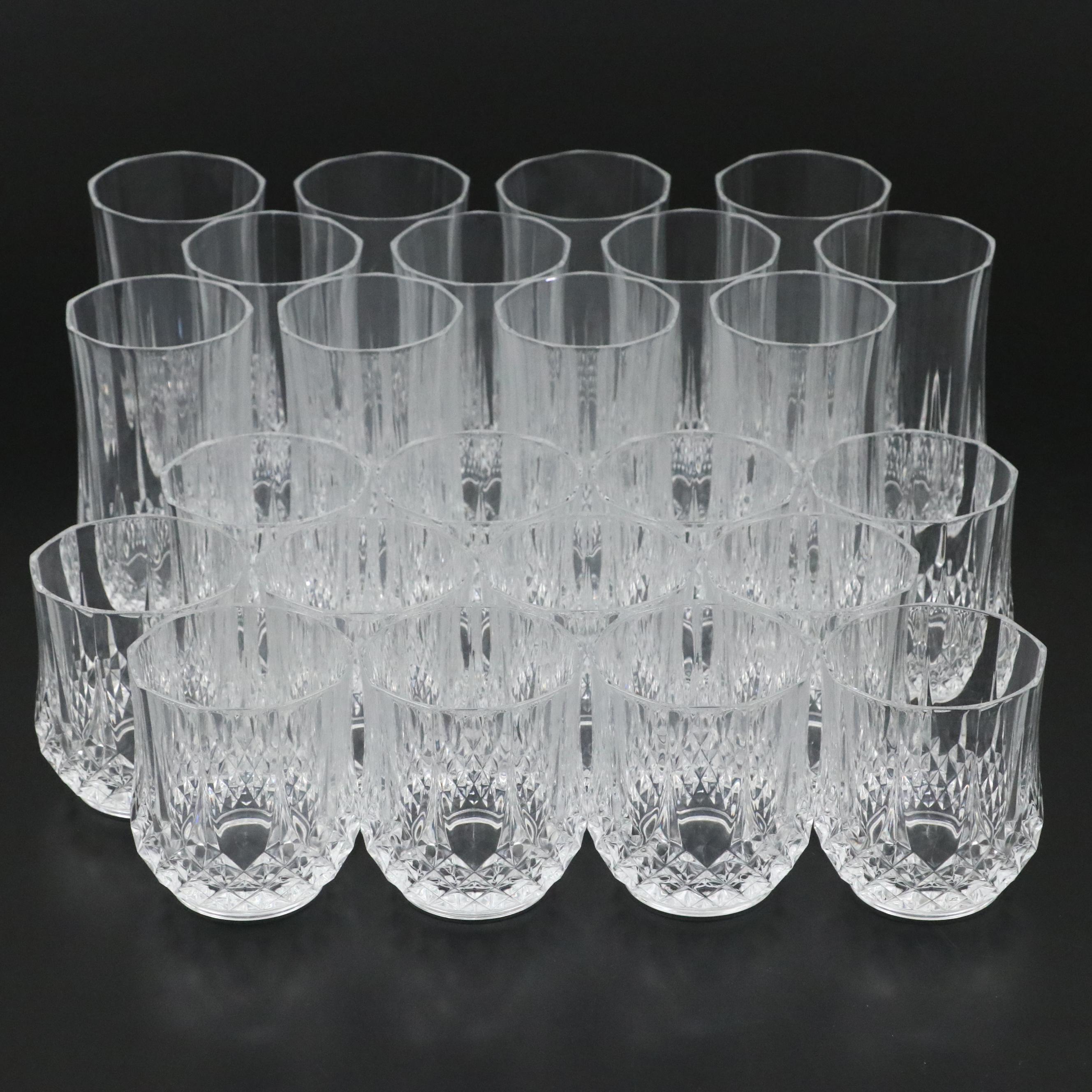 Cristal d'Arques "Longchamp" Crystal Tumblers and Double Old Fashioned Glasses