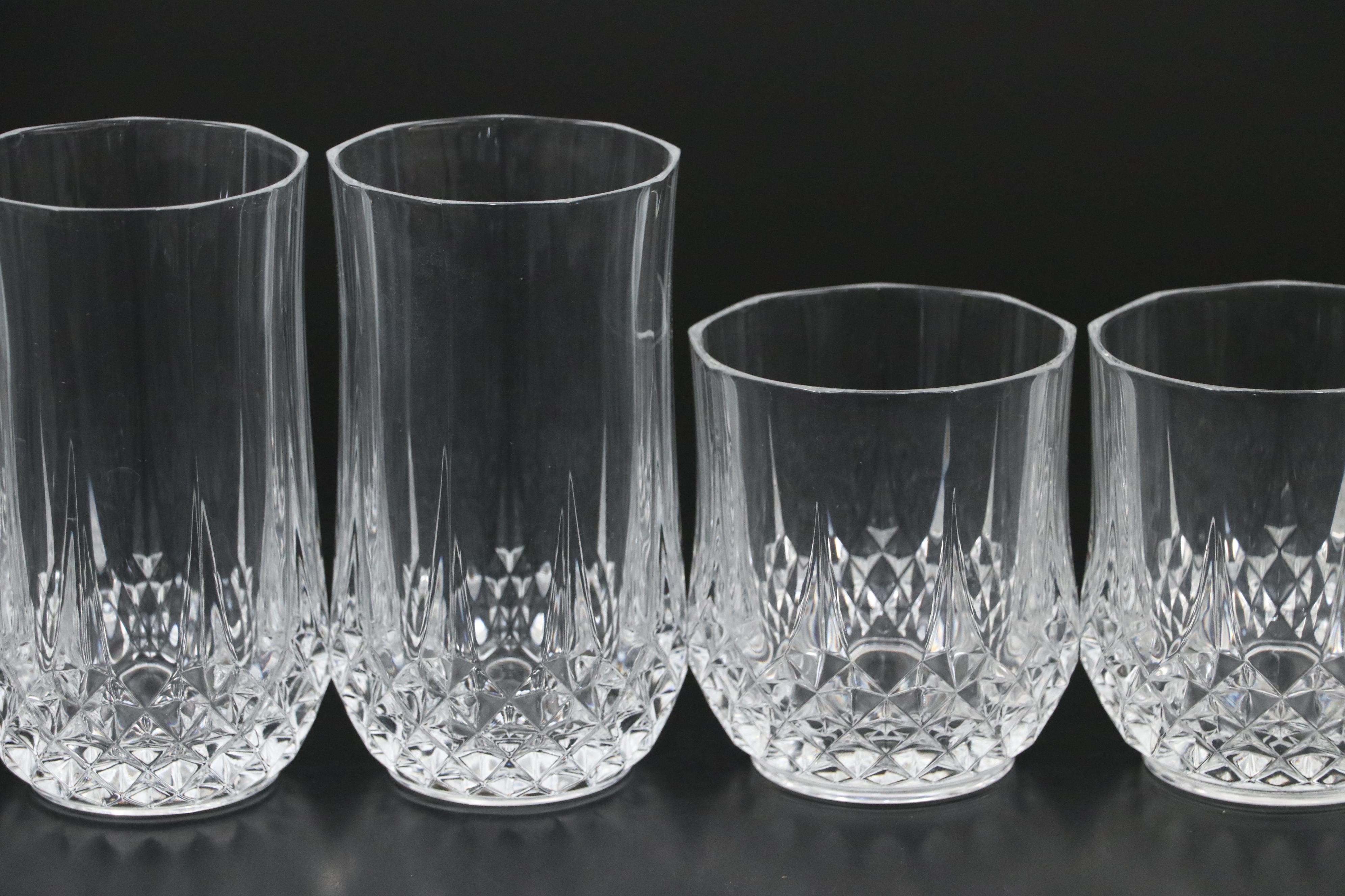 Cristal d'Arques "Longchamp" Crystal Tumblers and Double Old Fashioned Glasses