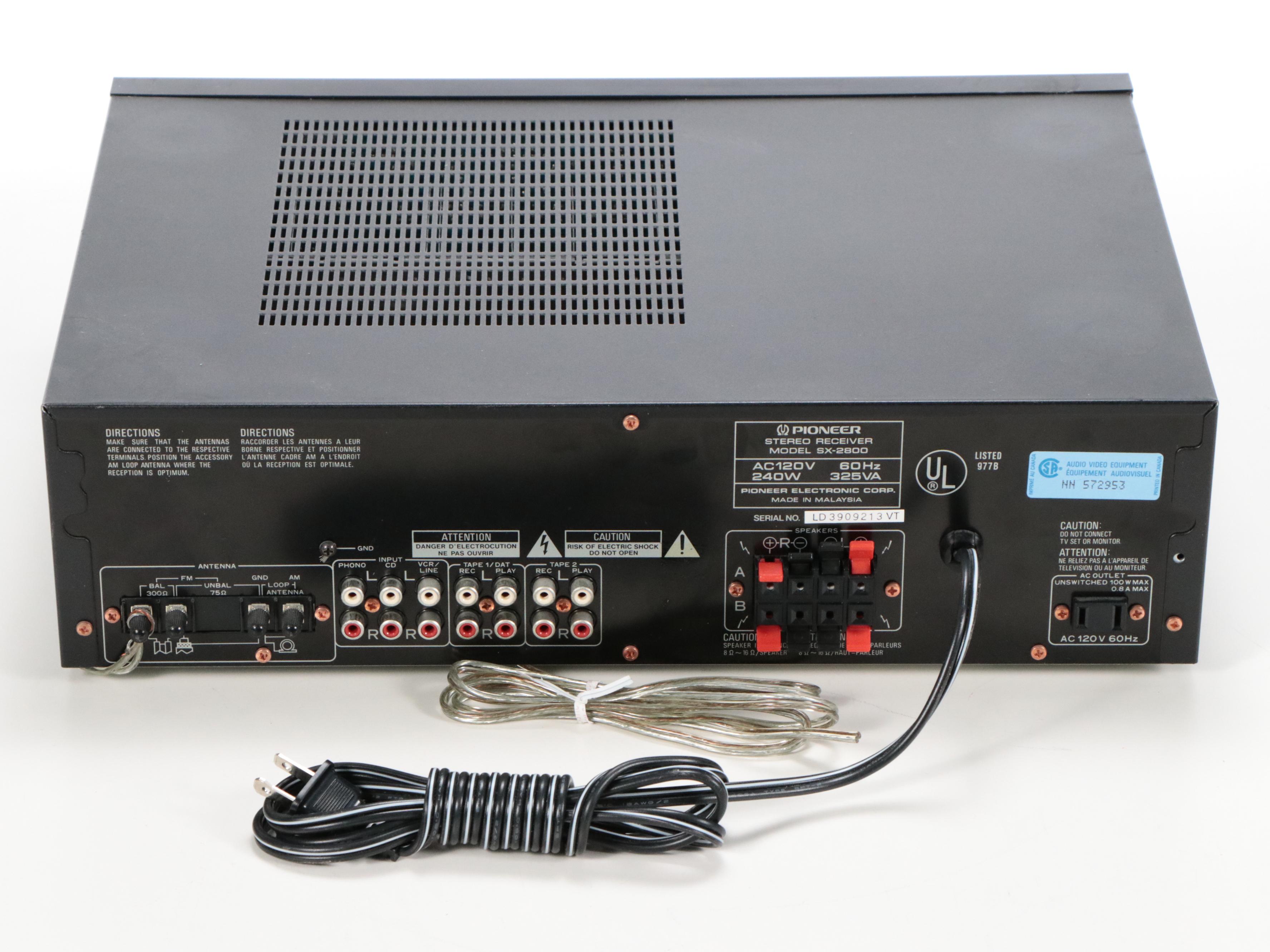 Pioneer SX-2800 Stereo Receiver, Technics SL-BD22 Turntable, and Records