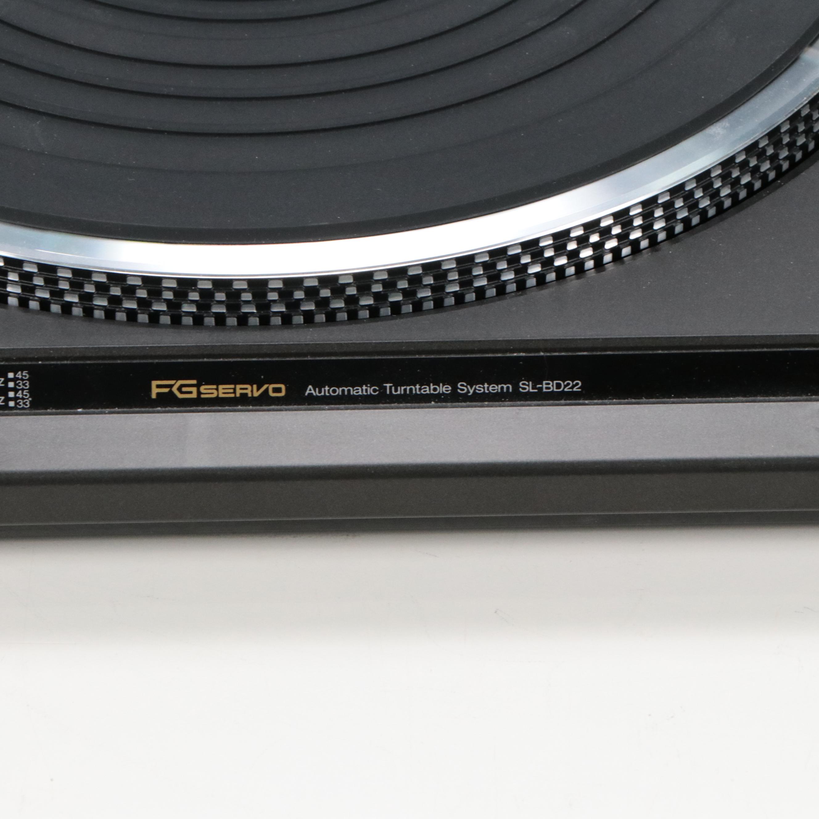 Pioneer SX-2800 Stereo Receiver, Technics SL-BD22 Turntable, and Records