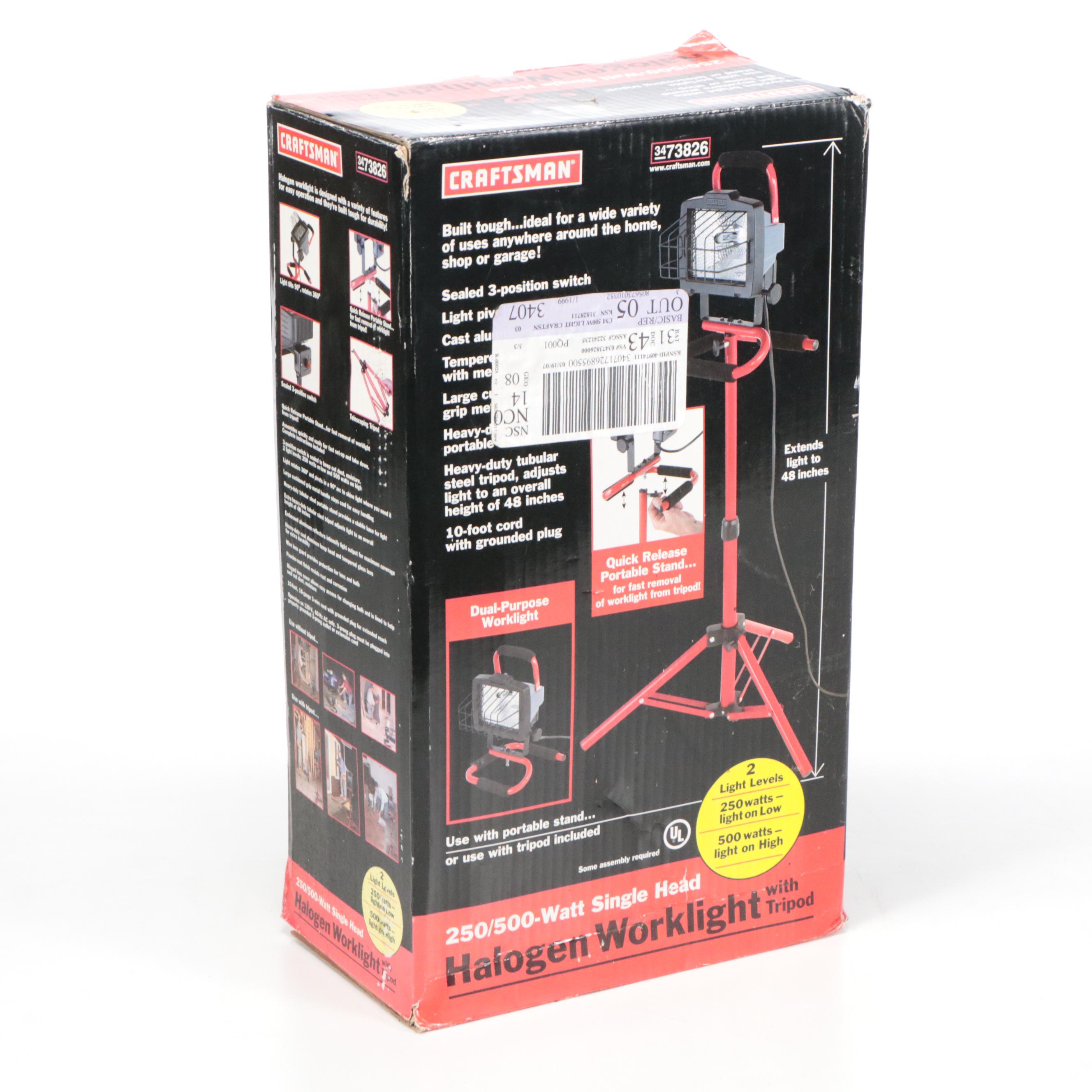 Workshop Lights with Night Hawk Security Light and Combo Flashlight and Tool Kit