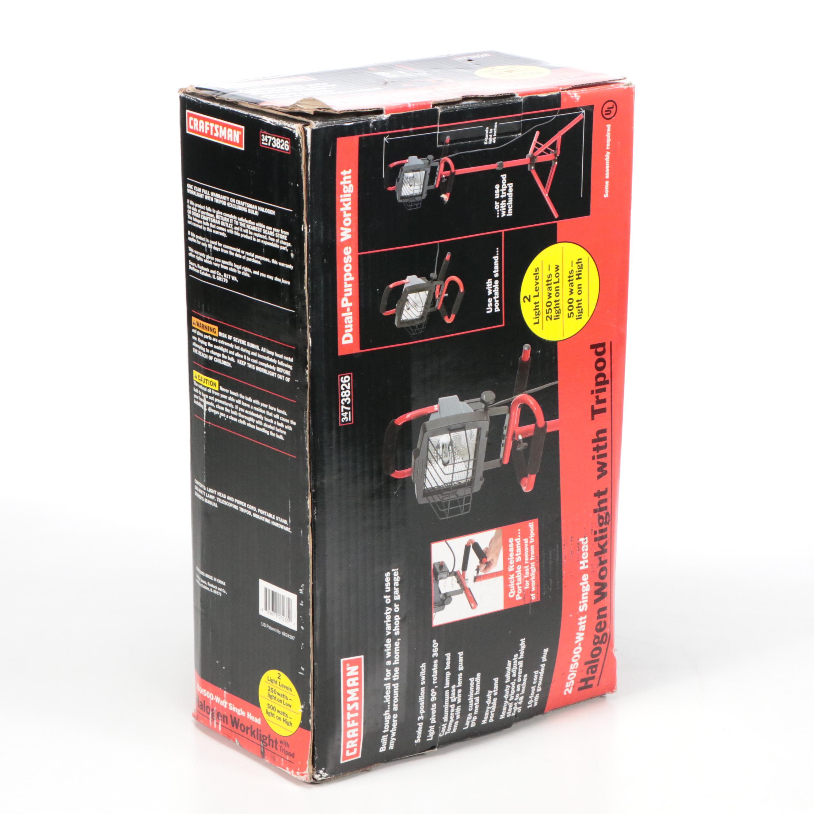 Workshop Lights with Night Hawk Security Light and Combo Flashlight and Tool Kit