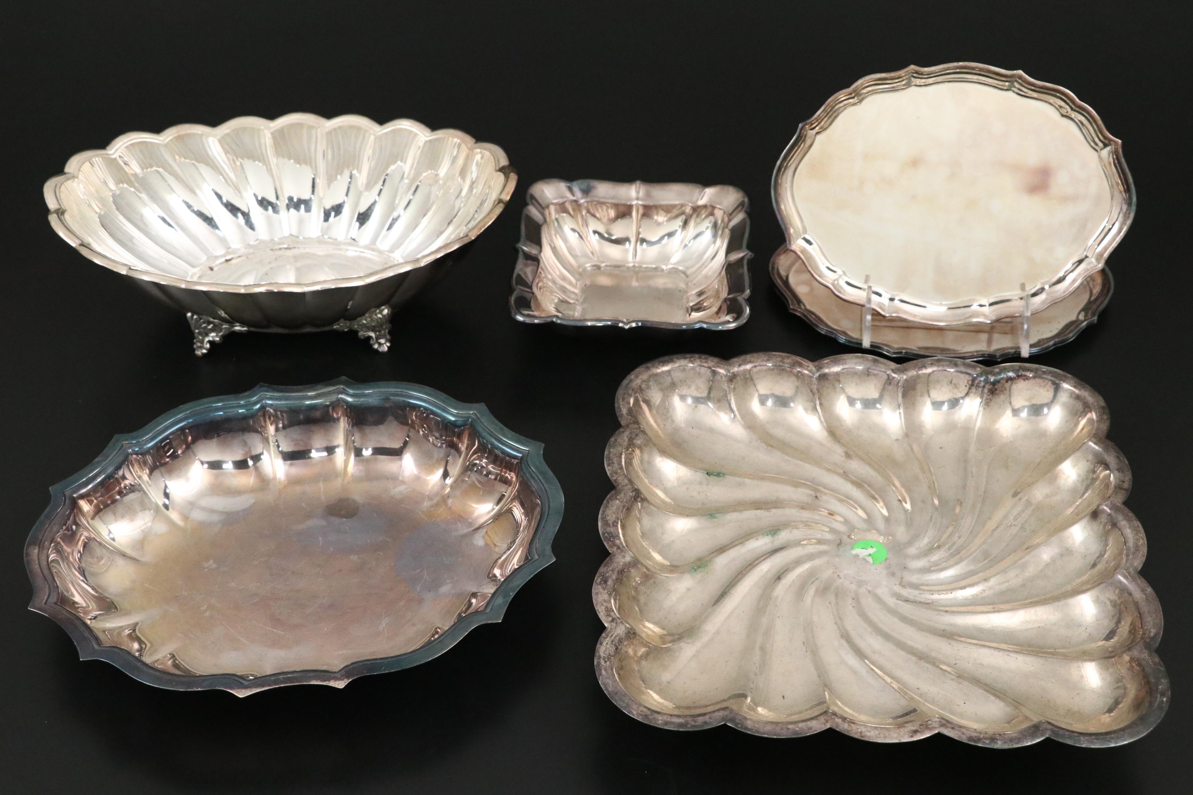 Reed & Barton with Other Silver Plate Bowls and Trays