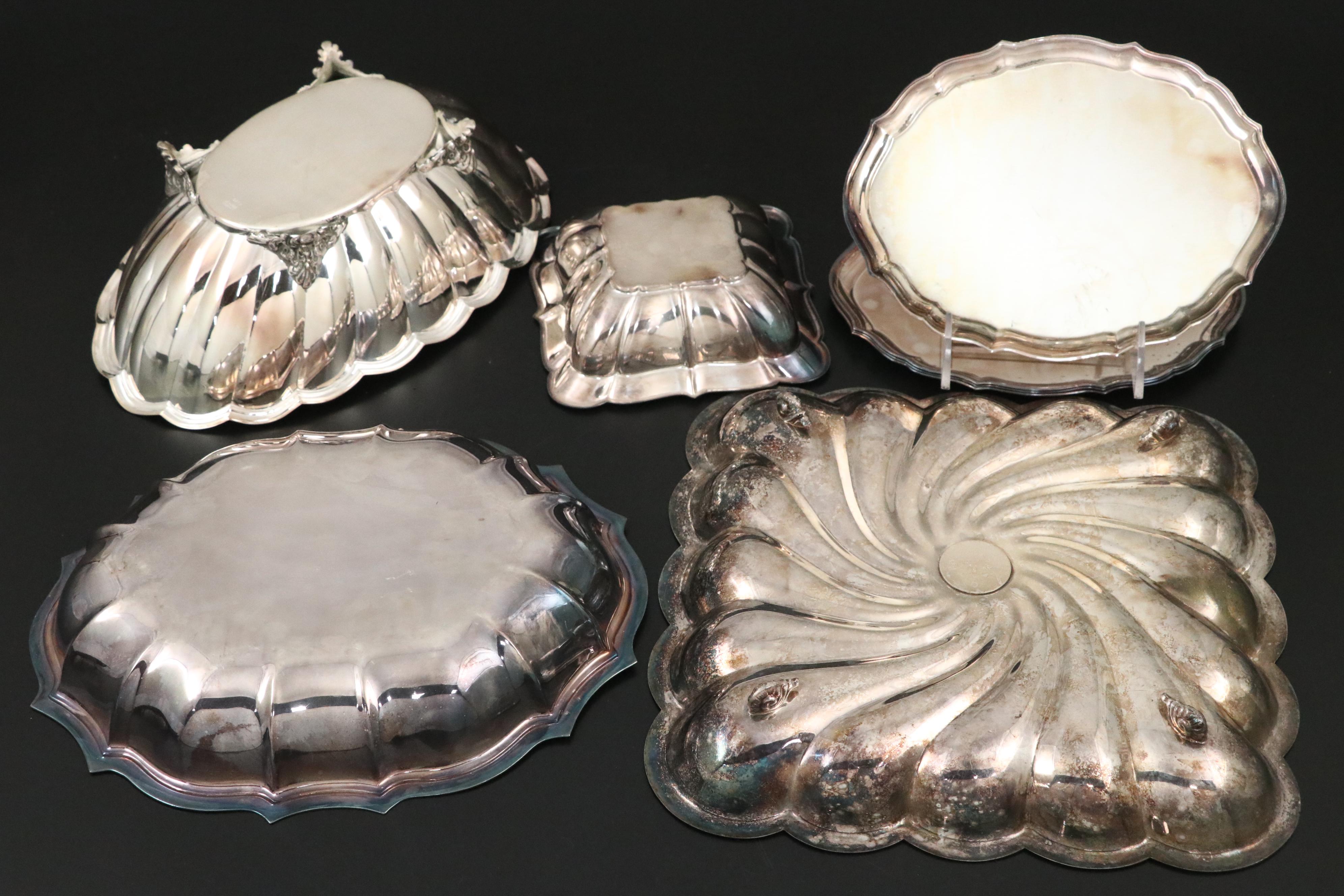 Reed & Barton with Other Silver Plate Bowls and Trays