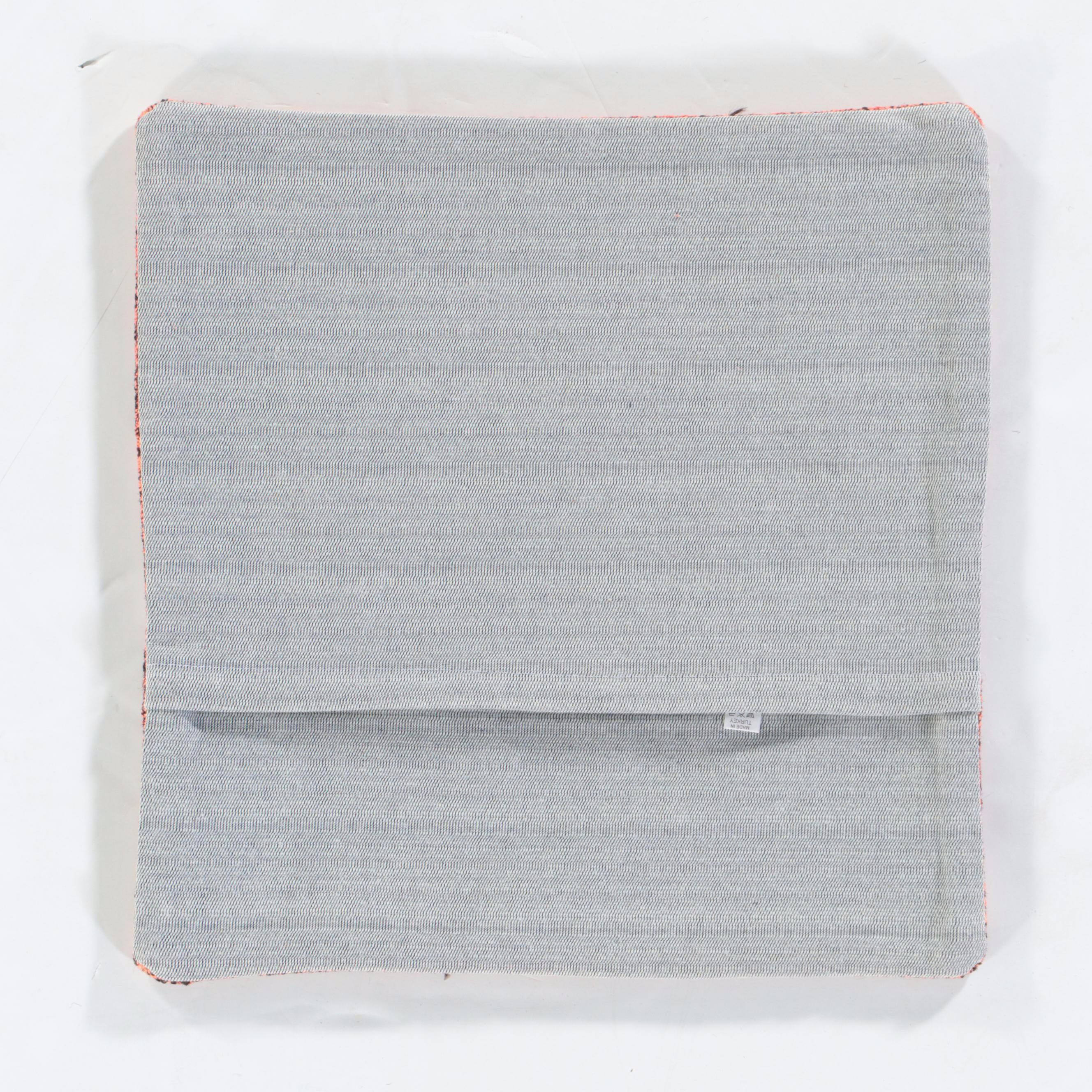 Four Handmade Turkish Rug Faced Throw Pillow Covers