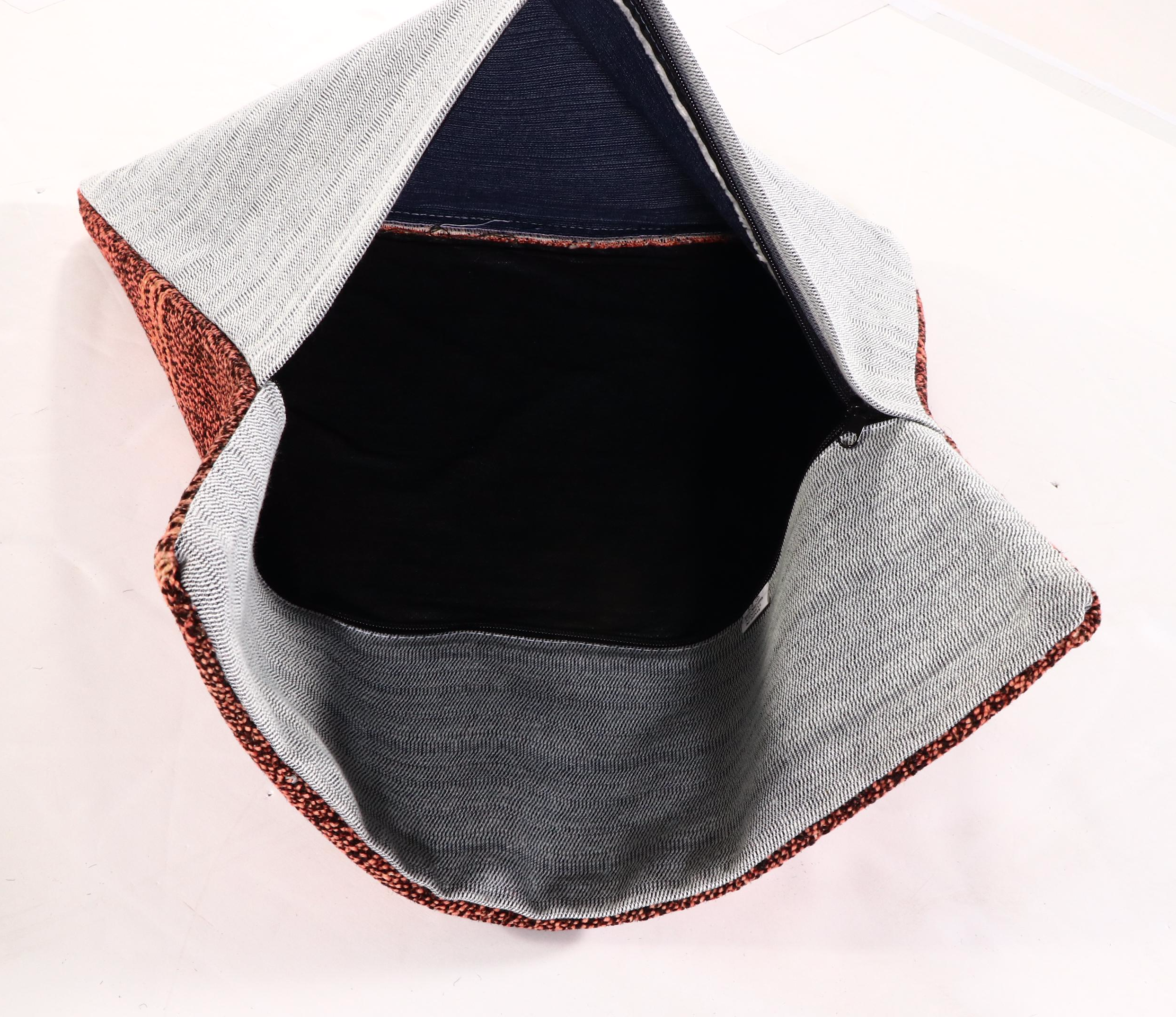 Four Handmade Turkish Rug Faced Throw Pillow Covers