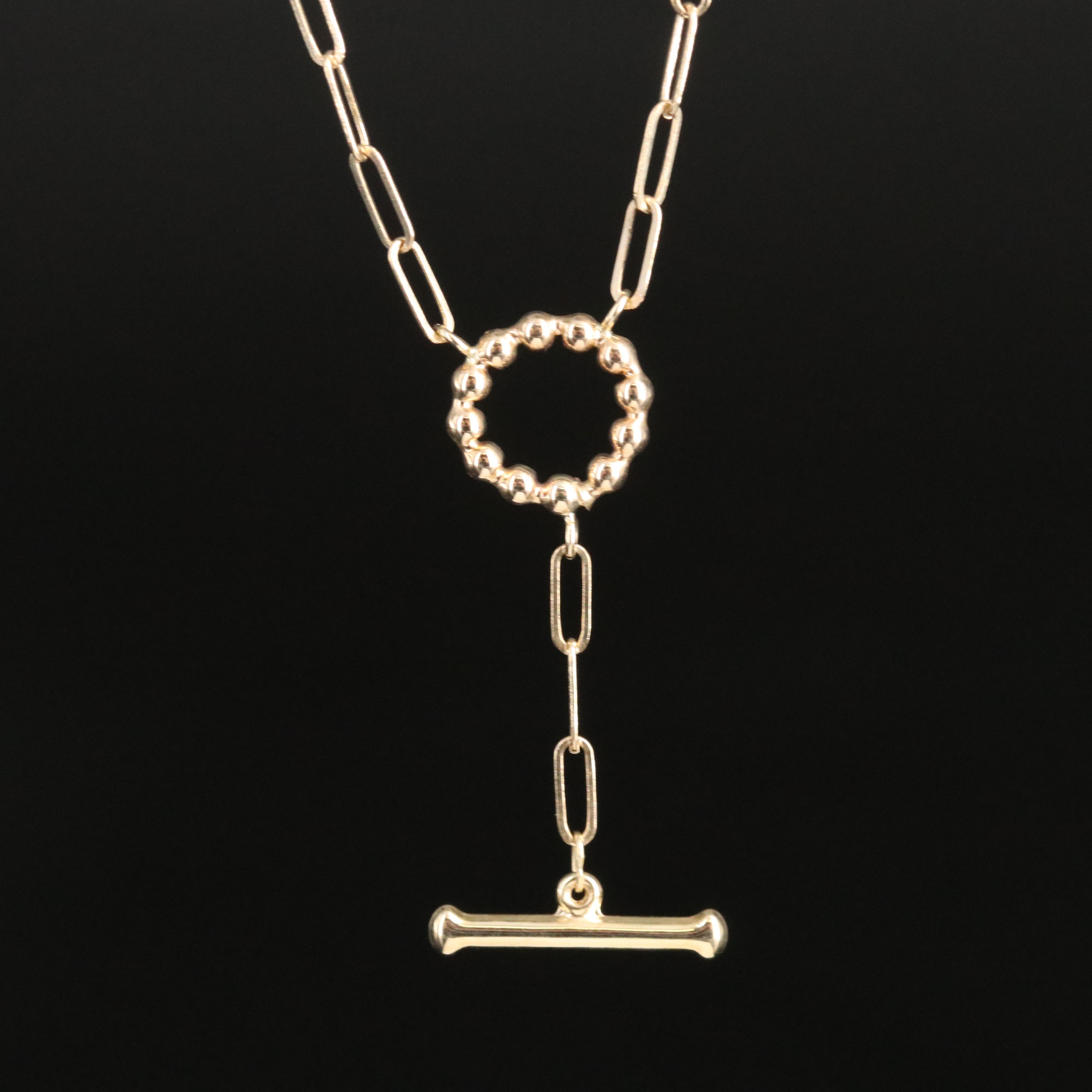 10K Drop Toggle Necklace