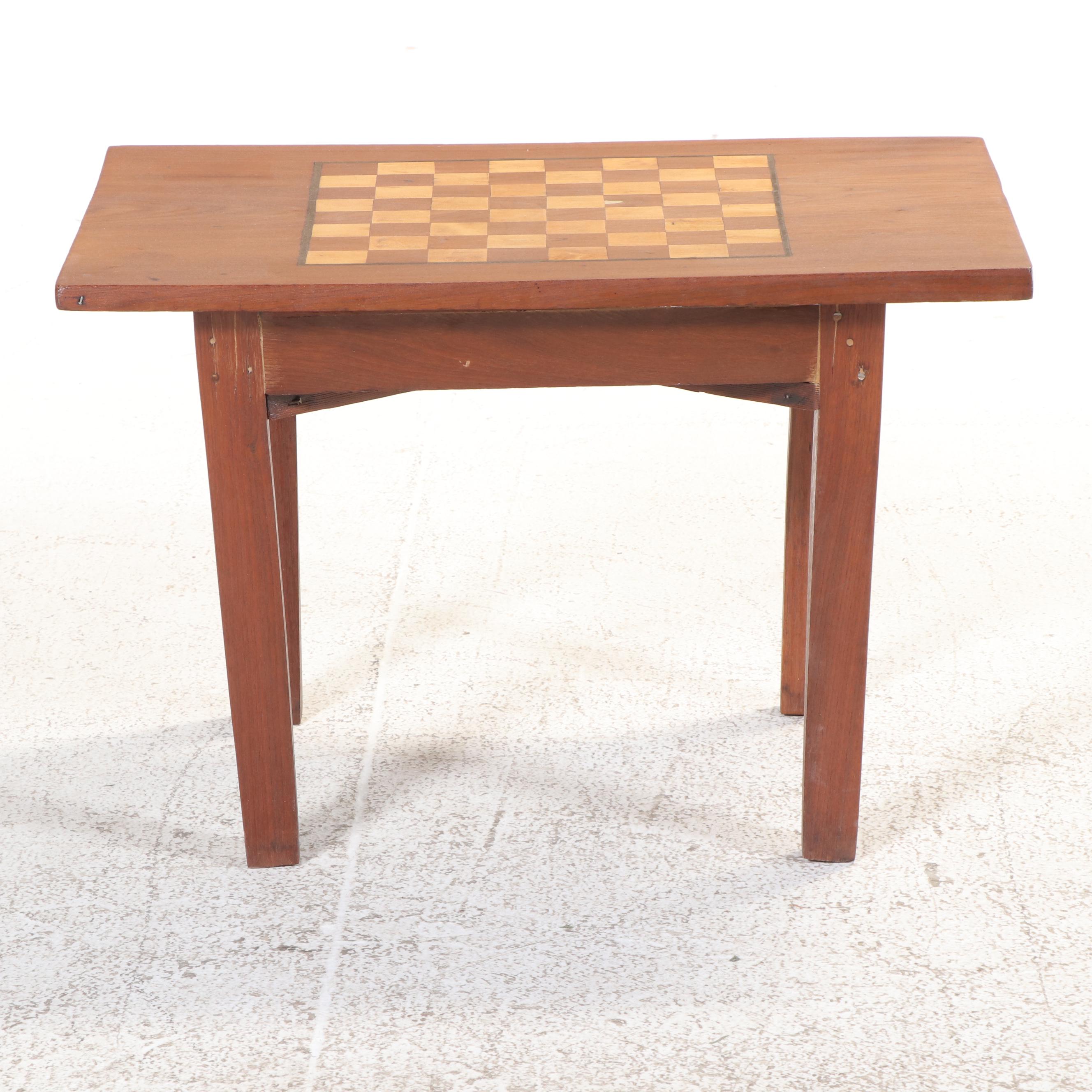 American Primitive Walnut and Maple Games Table