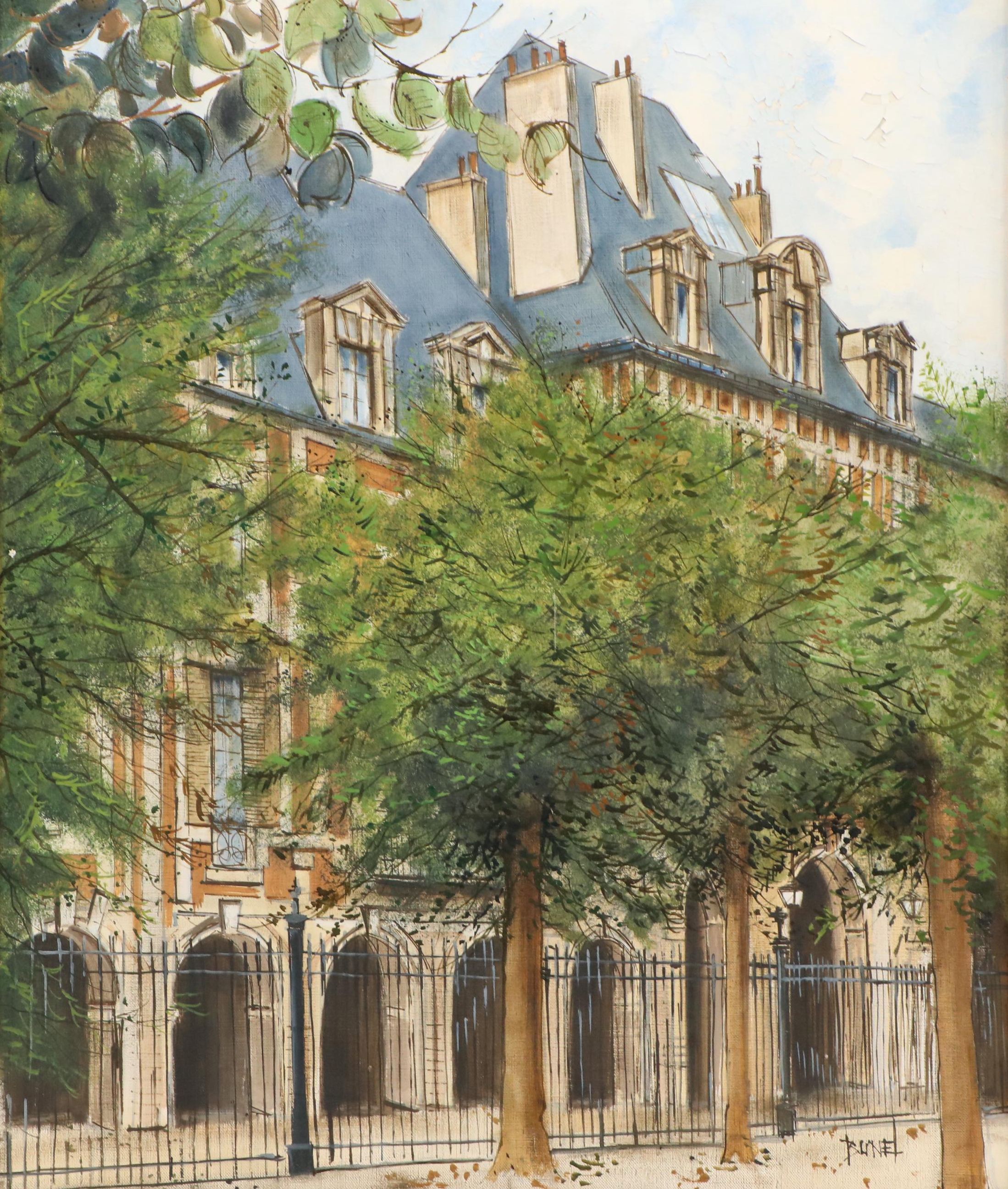 Philippe Bunel French Street Scene Oil Painting