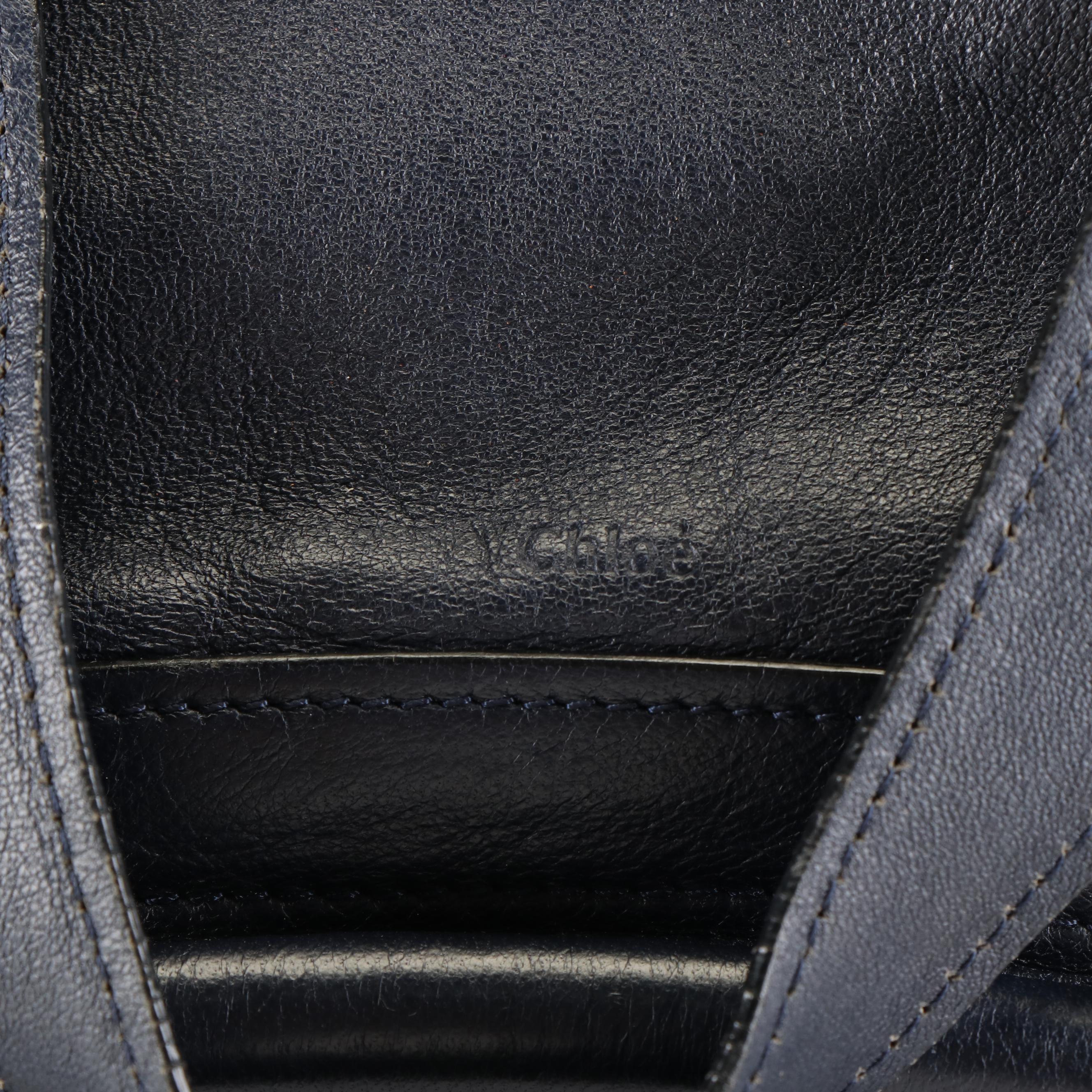 Chloé Paraty Handbag in Navy Blue Leather