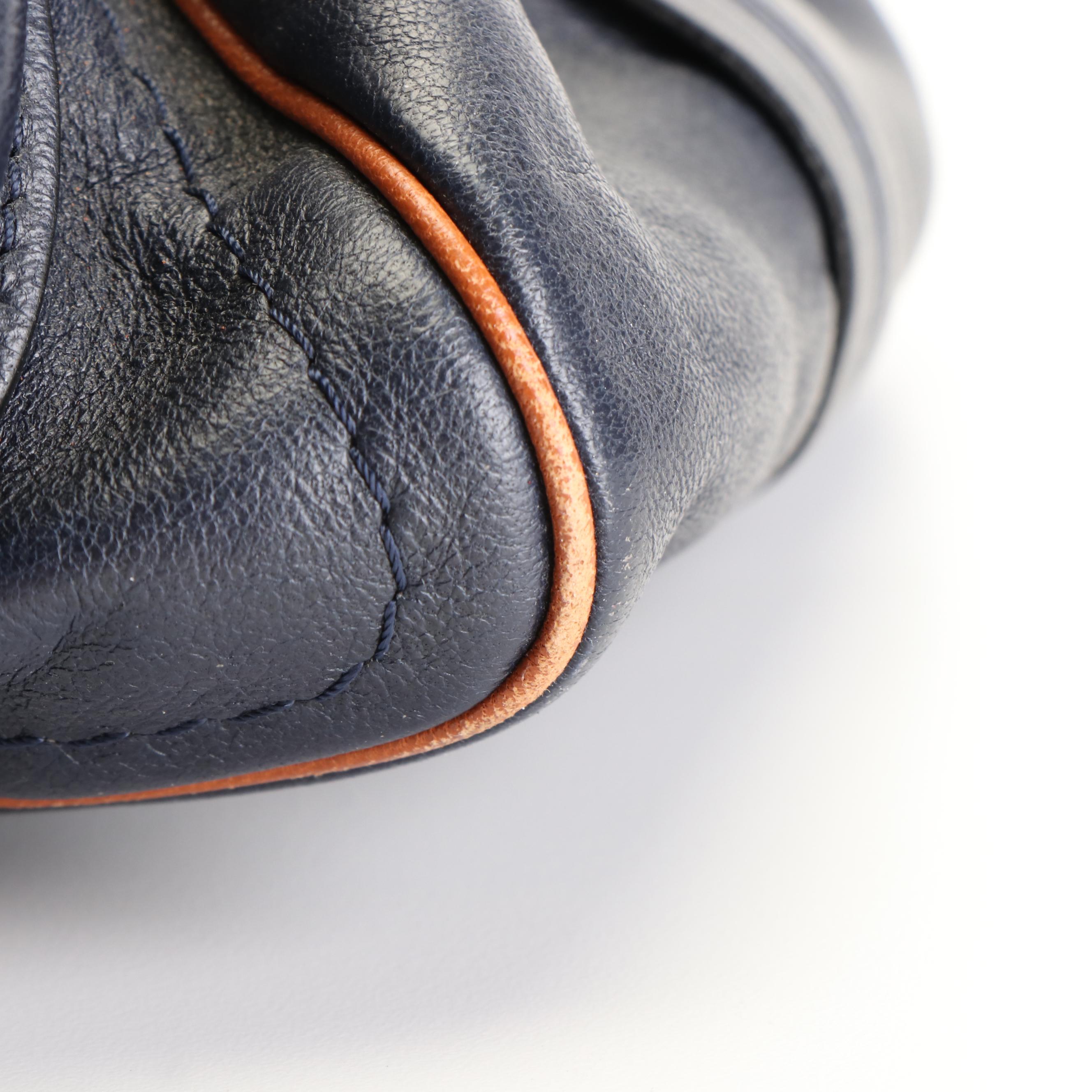 Chloé Paraty Handbag in Navy Blue Leather