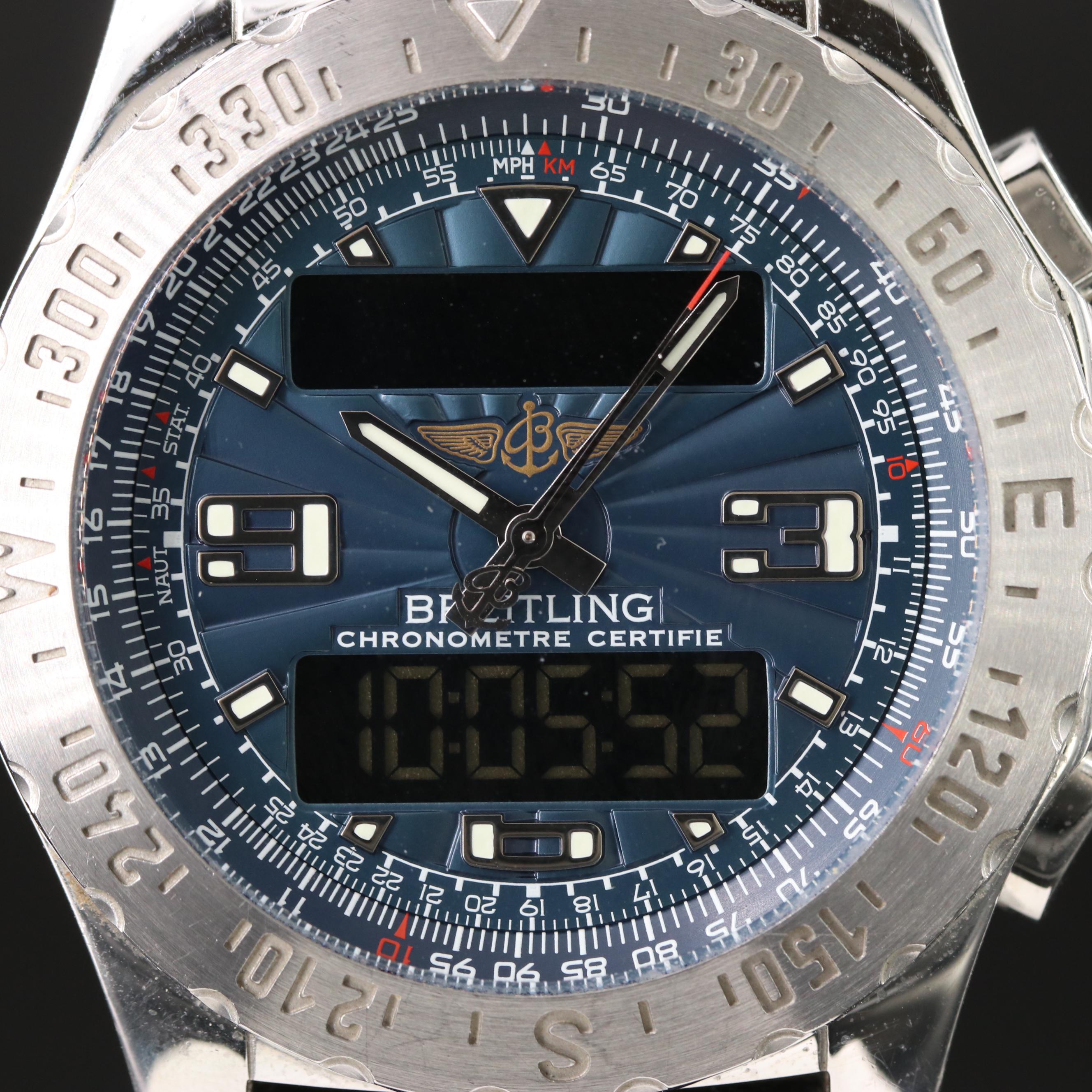 Breitling Airwolf A78363 Analog Digital Steel Quartz Watch